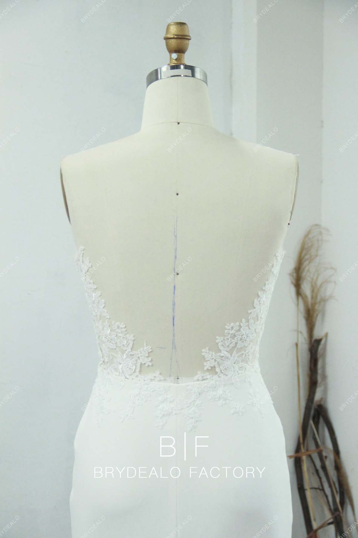 illusion lace back modern bridal gown