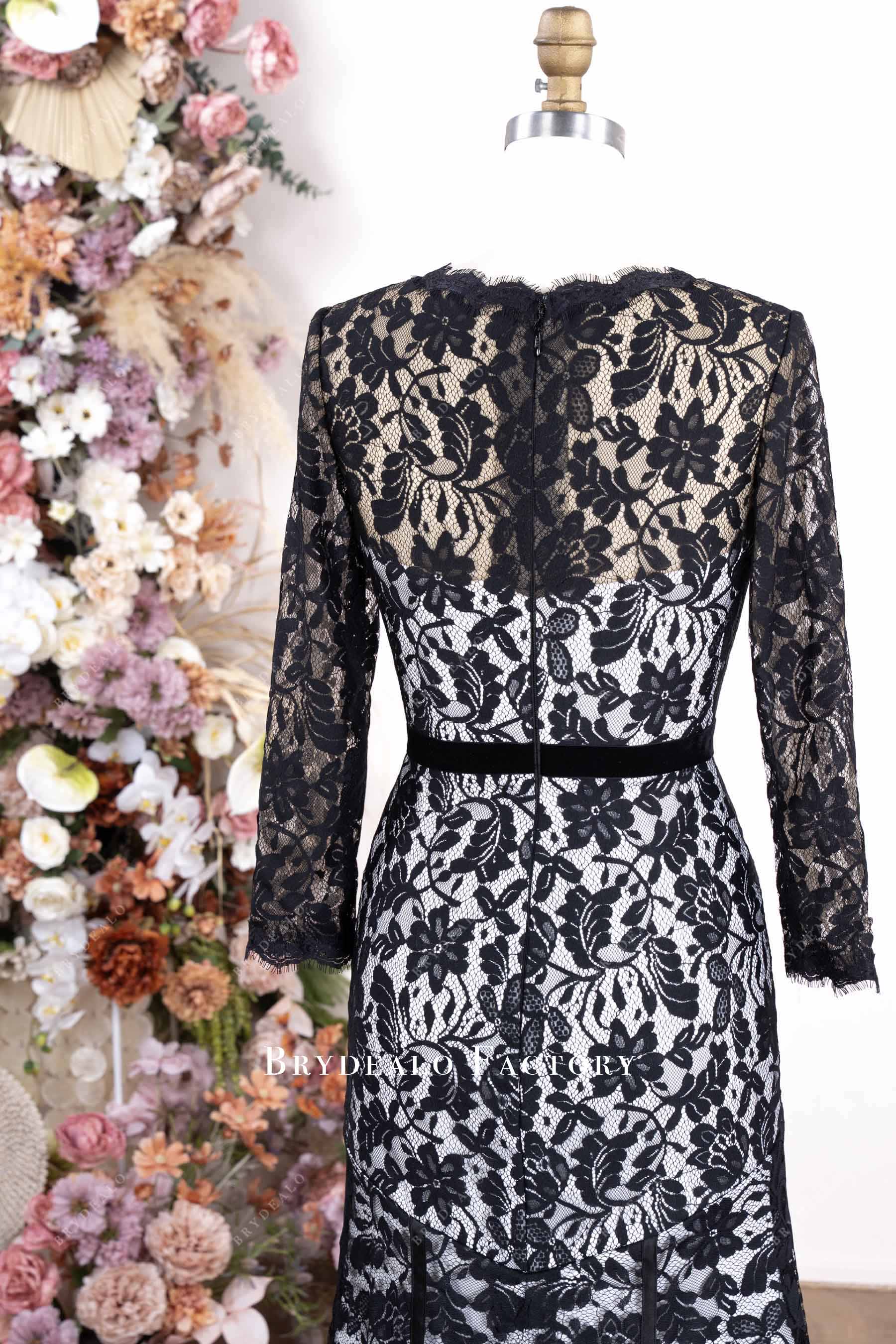 illusion lace back evening dress 