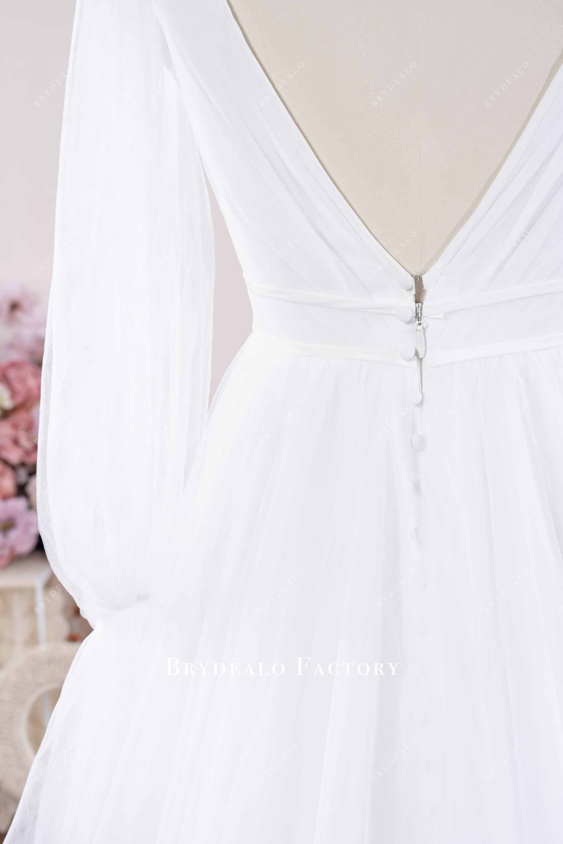 illusion long sleeve wedding dress