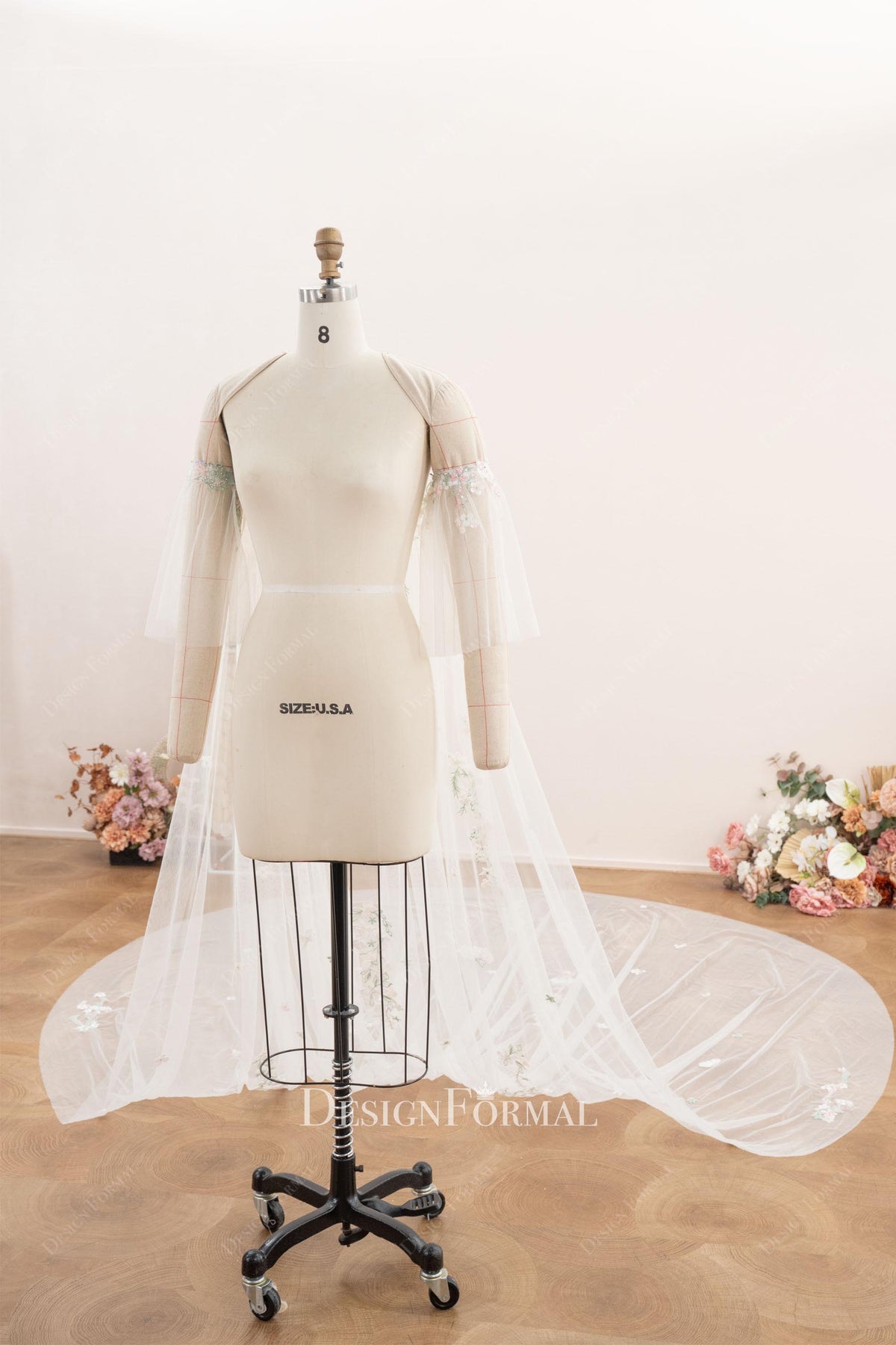 illusion sleeve lace wedding cape