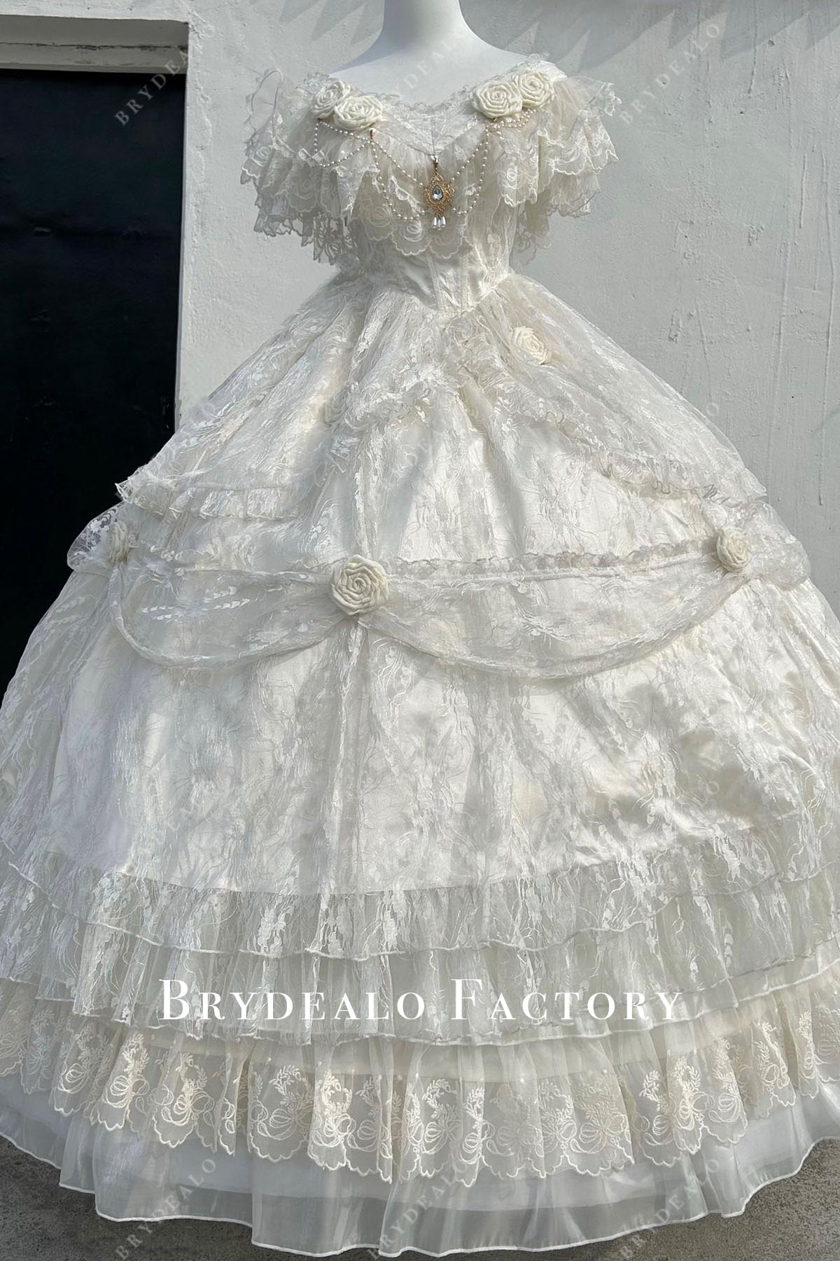 ivory lace puffy lolita ballgown 