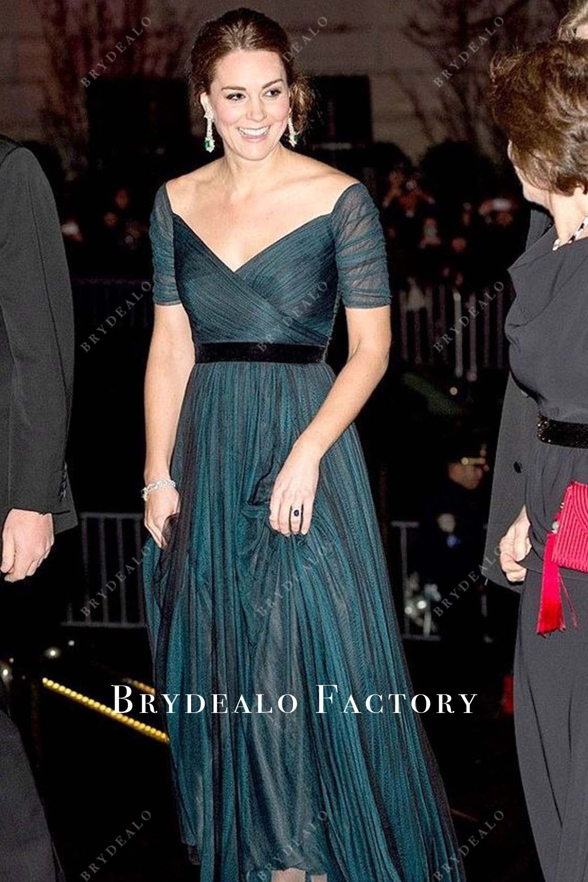 Kate Middleton Teal Dress First Official Appearance 2014