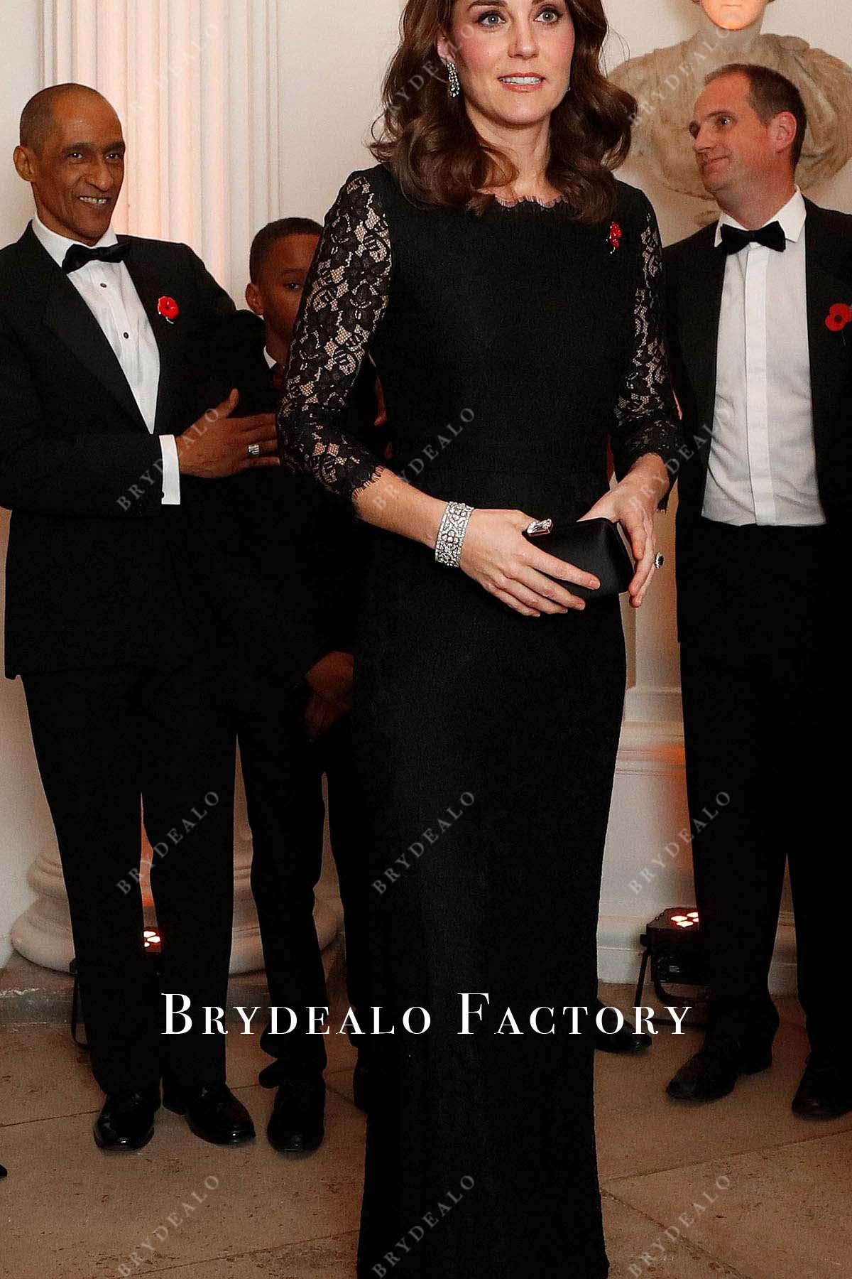 Kate Middleton Black Lace Gown 2014 Royal Variety Performance