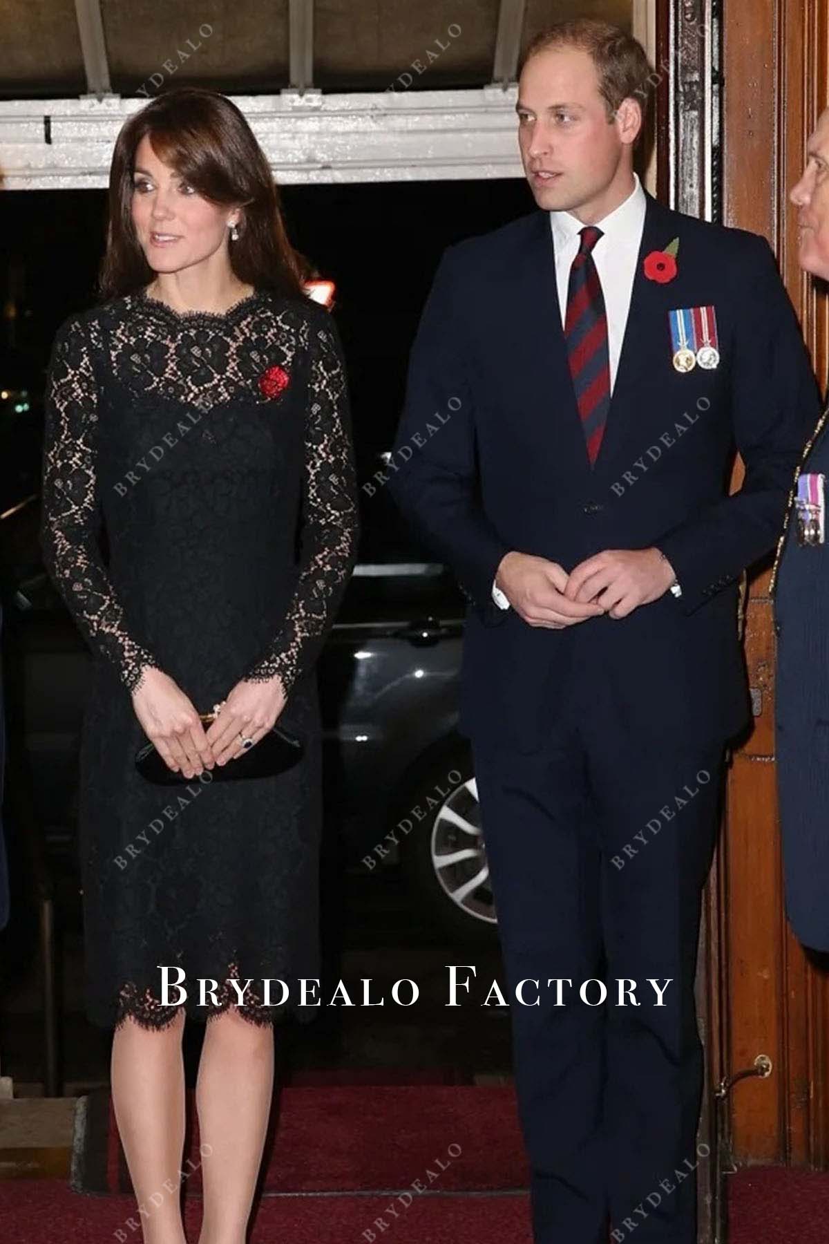 Kate Middleton Black Lace Dress 2015 Remembrance Festival