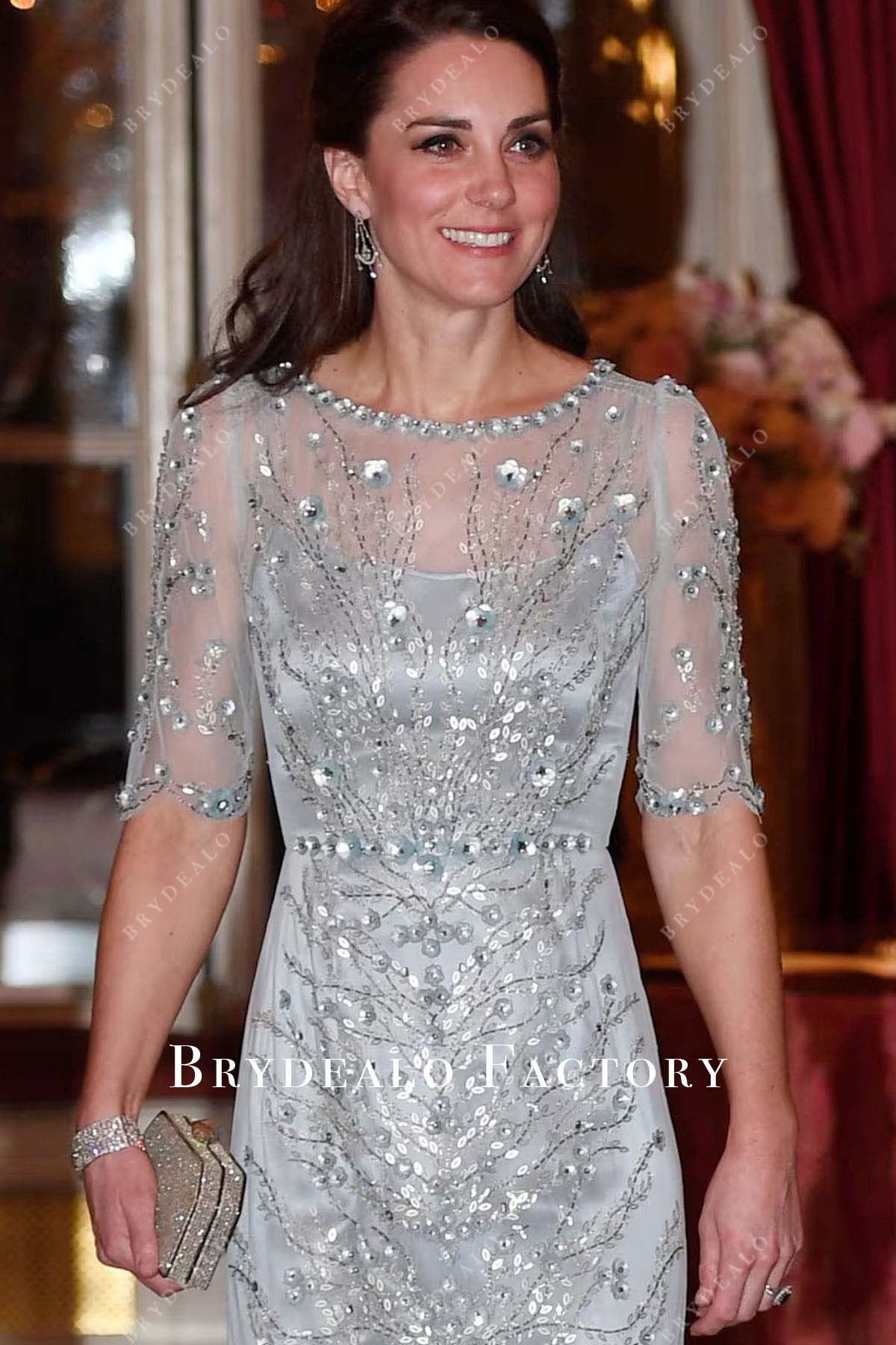 Kate Middleton Silver Sequin Dress 2017 Paris Trip
