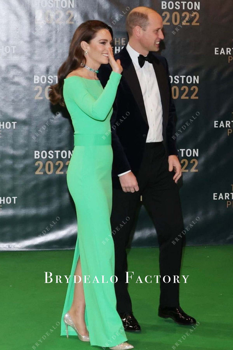 Kate Middleton Lime Green Off Shoulder Dress Earthshot Prize 2022
