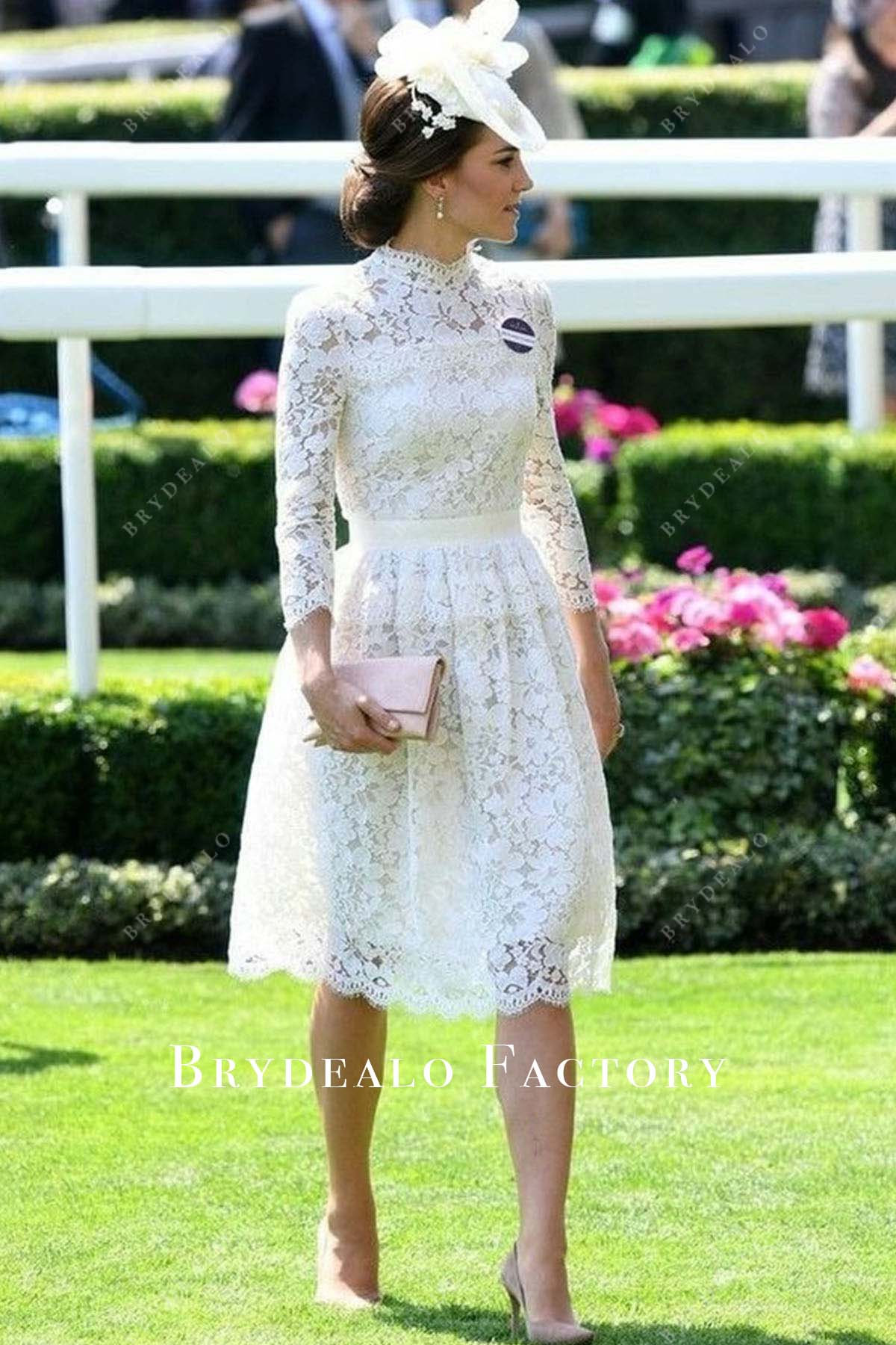 Kate Middleton White Lace Short Dress 2017 Royal Ascot