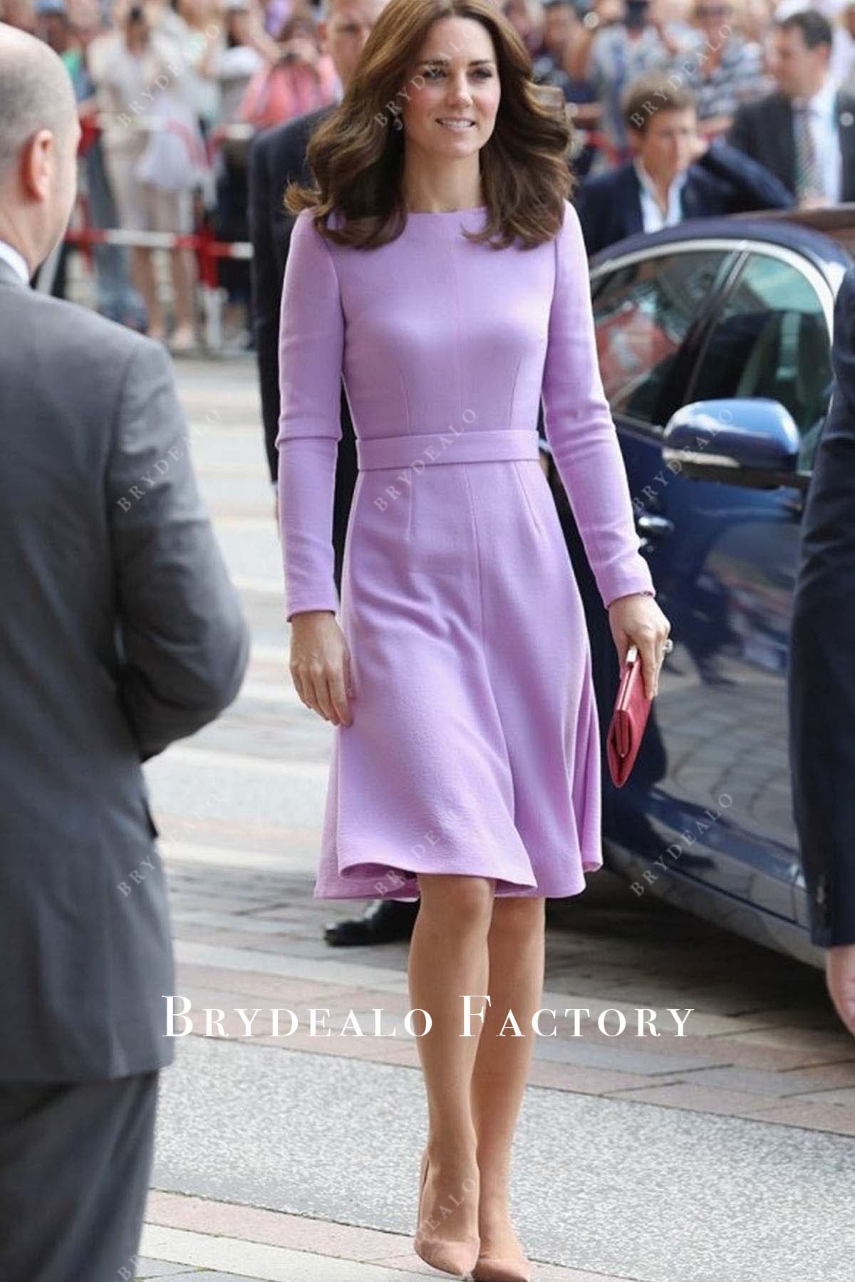 Kate Middleton Lilac Short Dress Poland & Germany Royal Tour 2017
