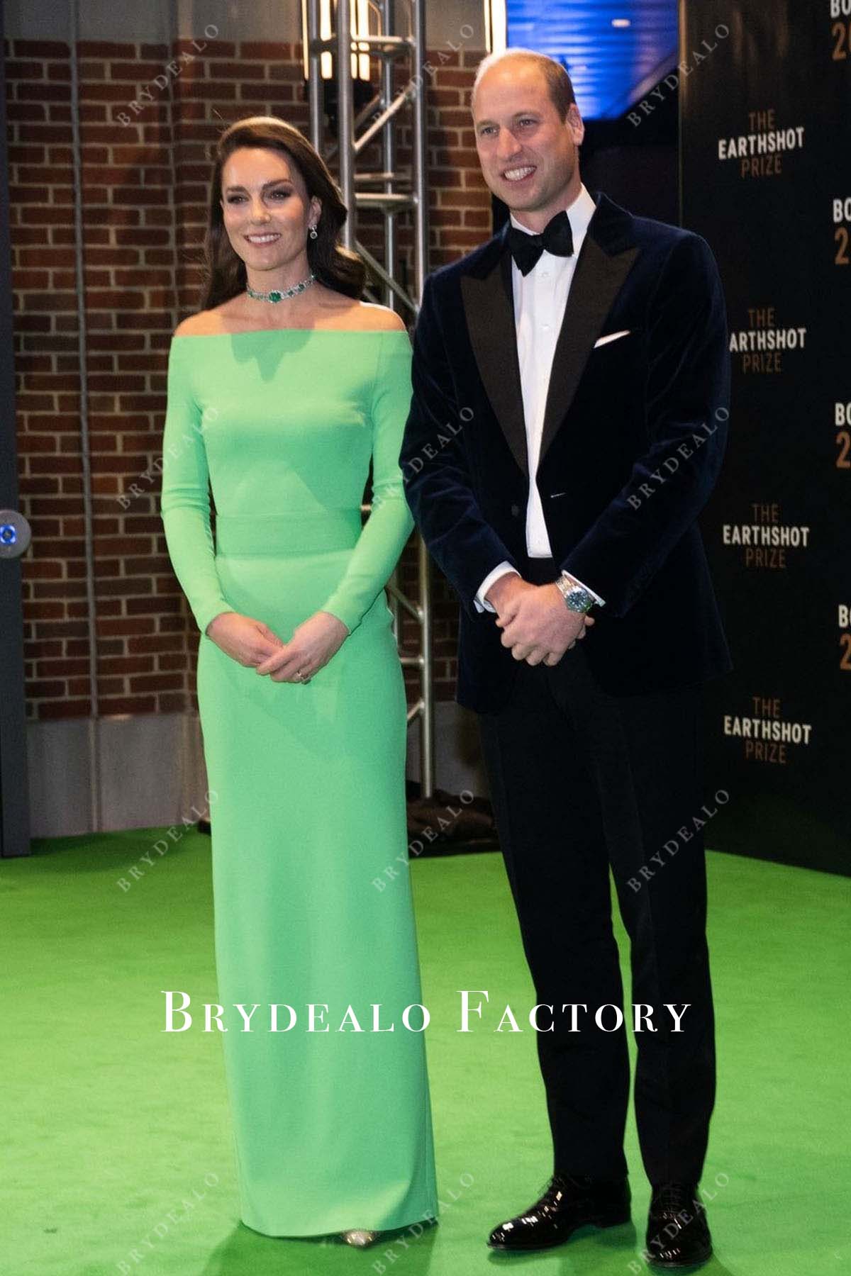 Kate Middleton Green Long Dress Earthshot Prize 2022