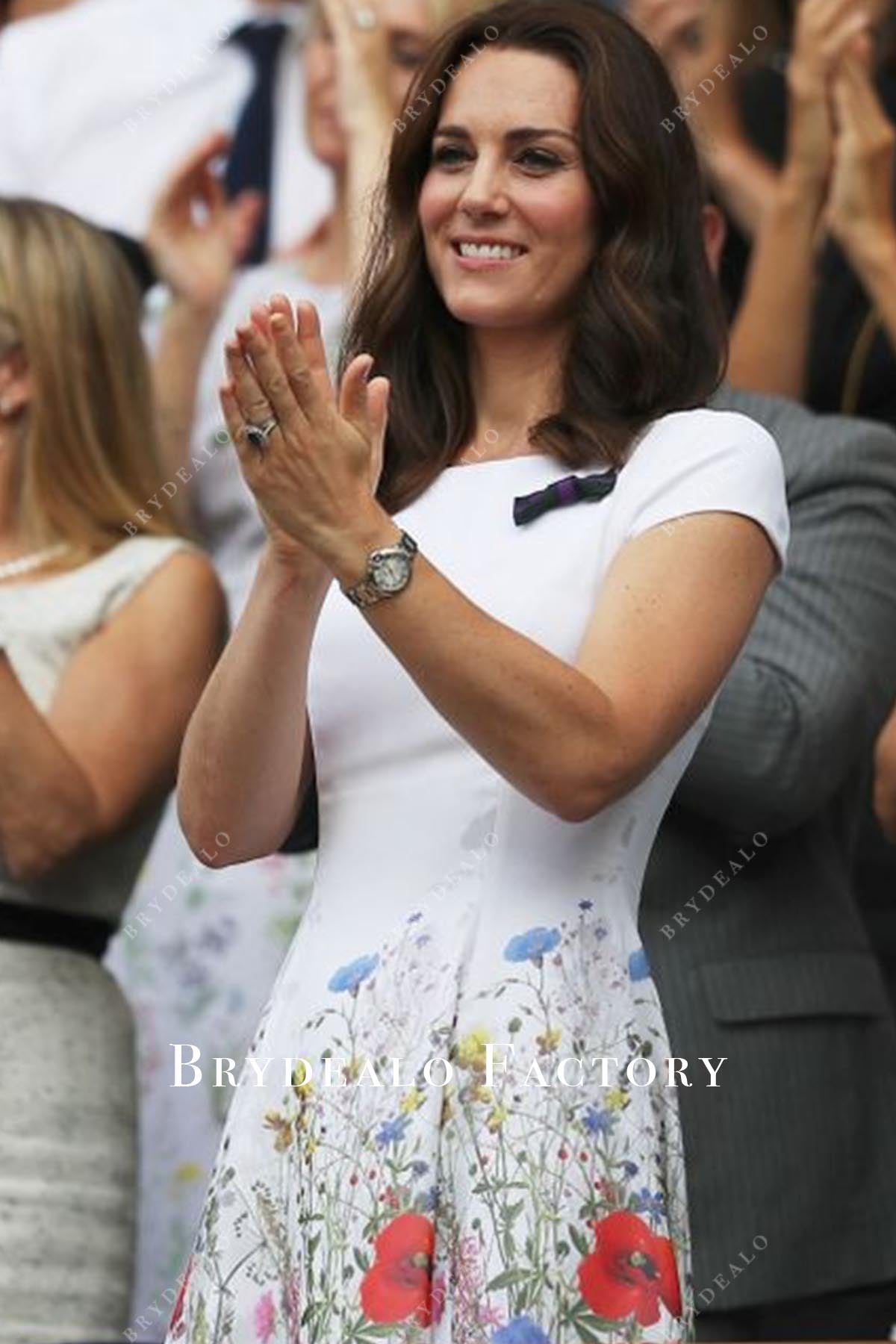 Kate Middleton cap sleeves 2017 wimbeldon men's final dress