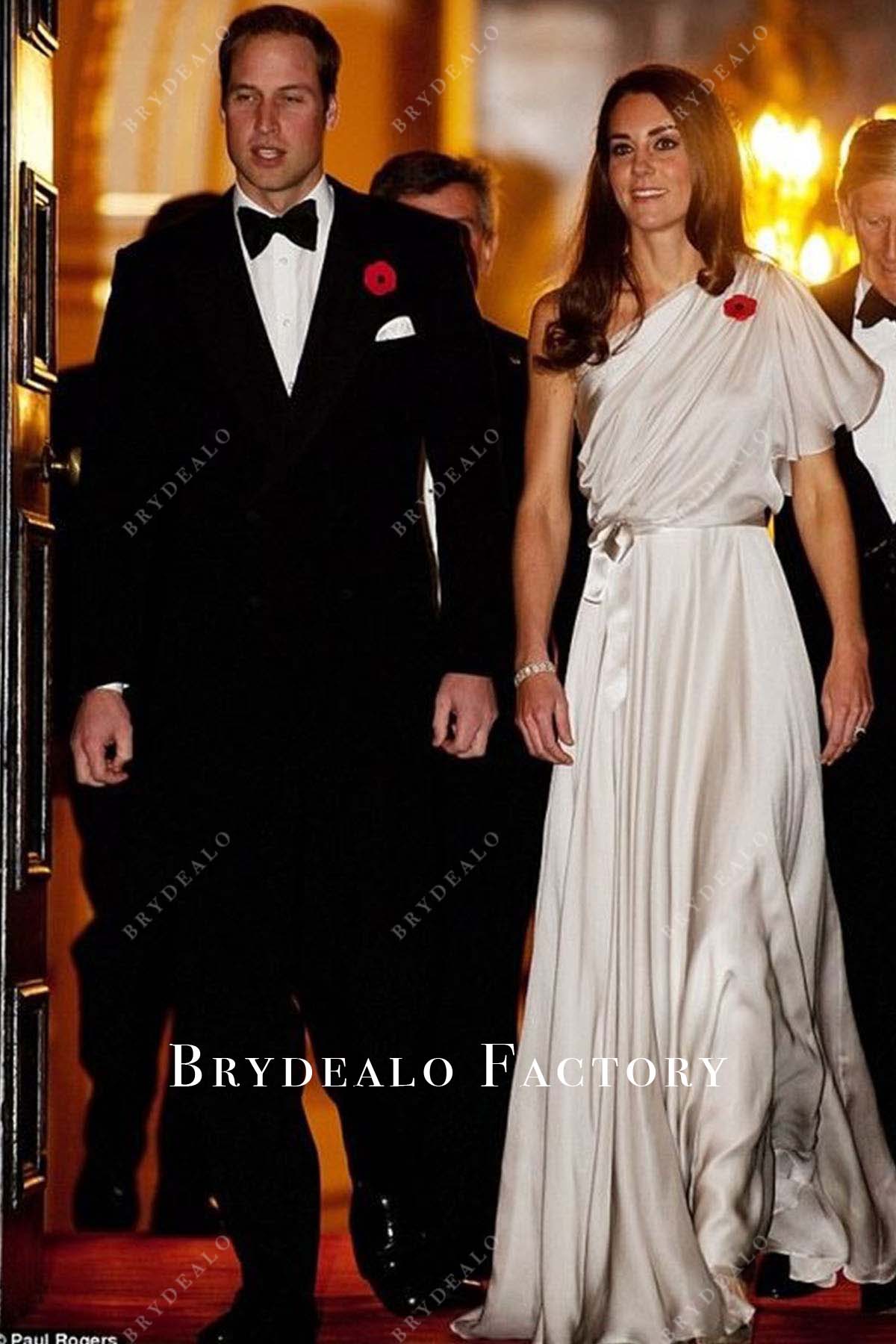 Kate Middleton Grey One Sleeve Evening Dress NMA 2011