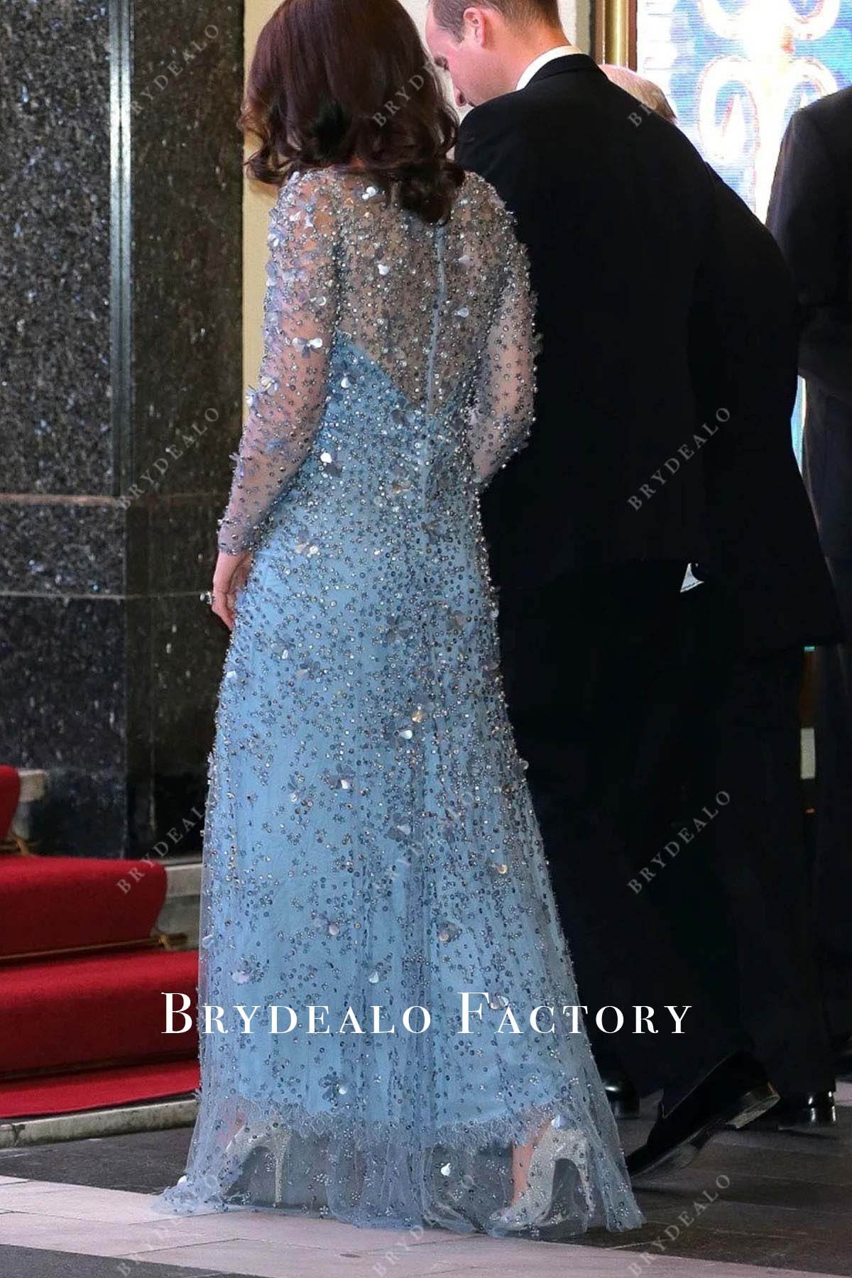 Kate Middleton Blue Celebrity Dress Royal Variety Show 2017