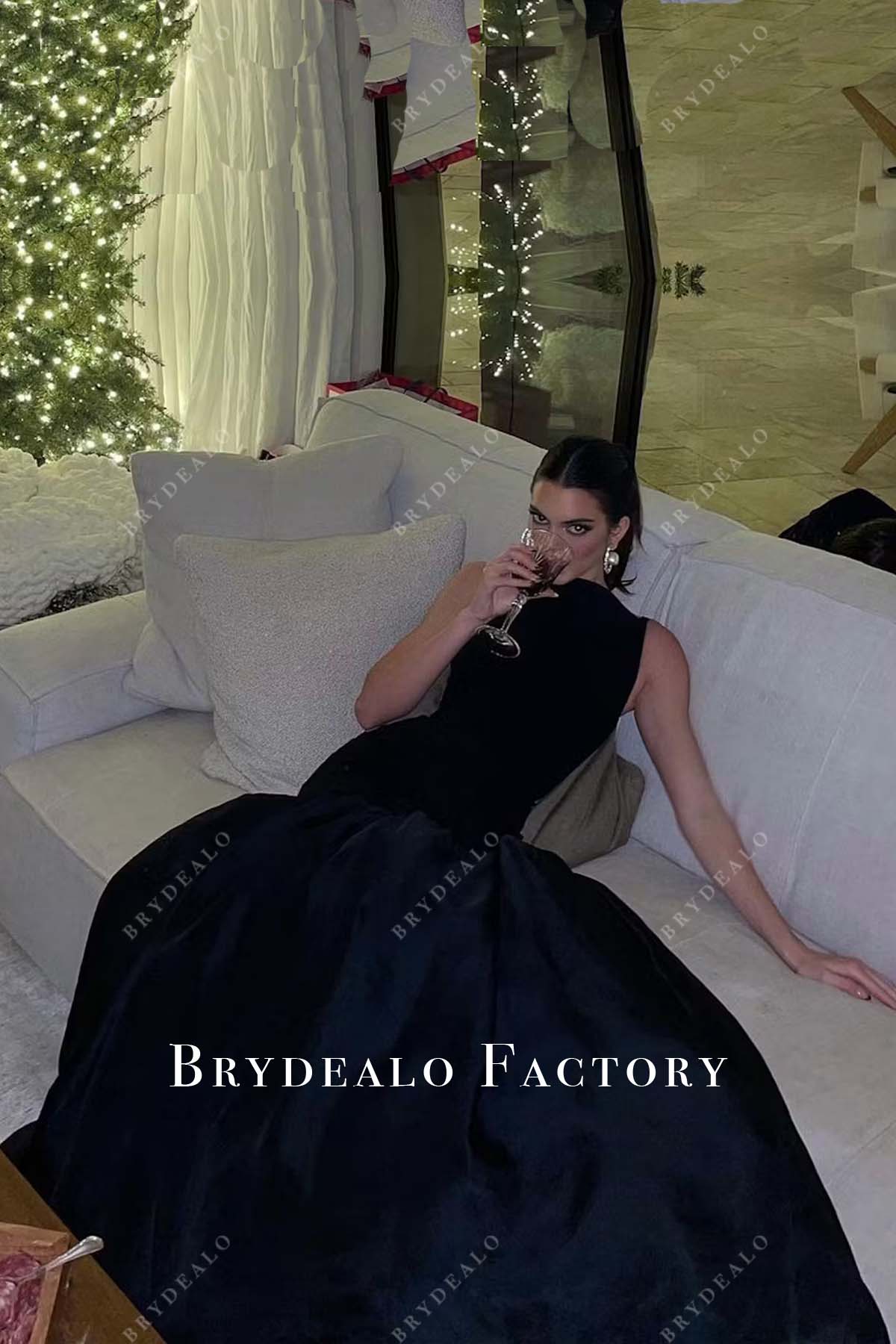 Kendall Jenner Black Trumpet 2023 Dubai Formal Night Dress