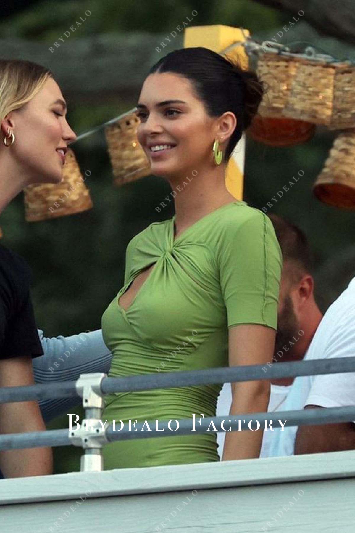 kendall jenner green short sleeves 818 Tequila Party 2021 dress