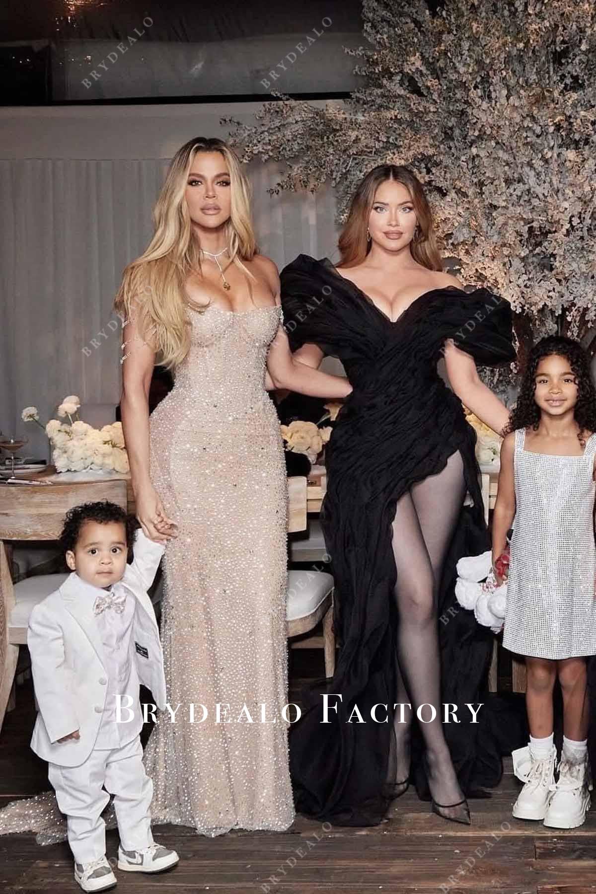 Khloe Kardashian off shoulder 2023  Christmas dress