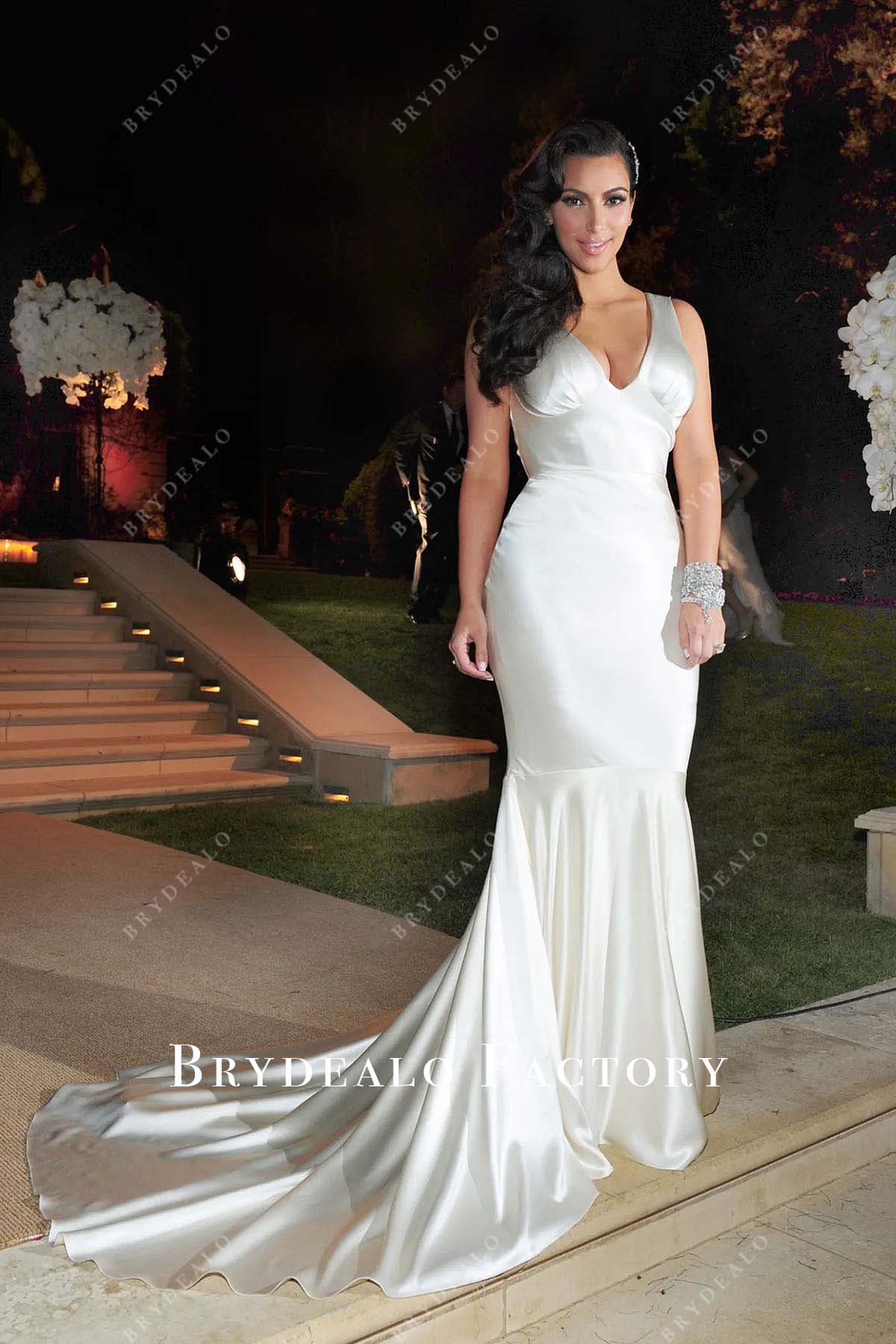 Kim Kardashian white trumpet 3rd Wedding Dress 2011 