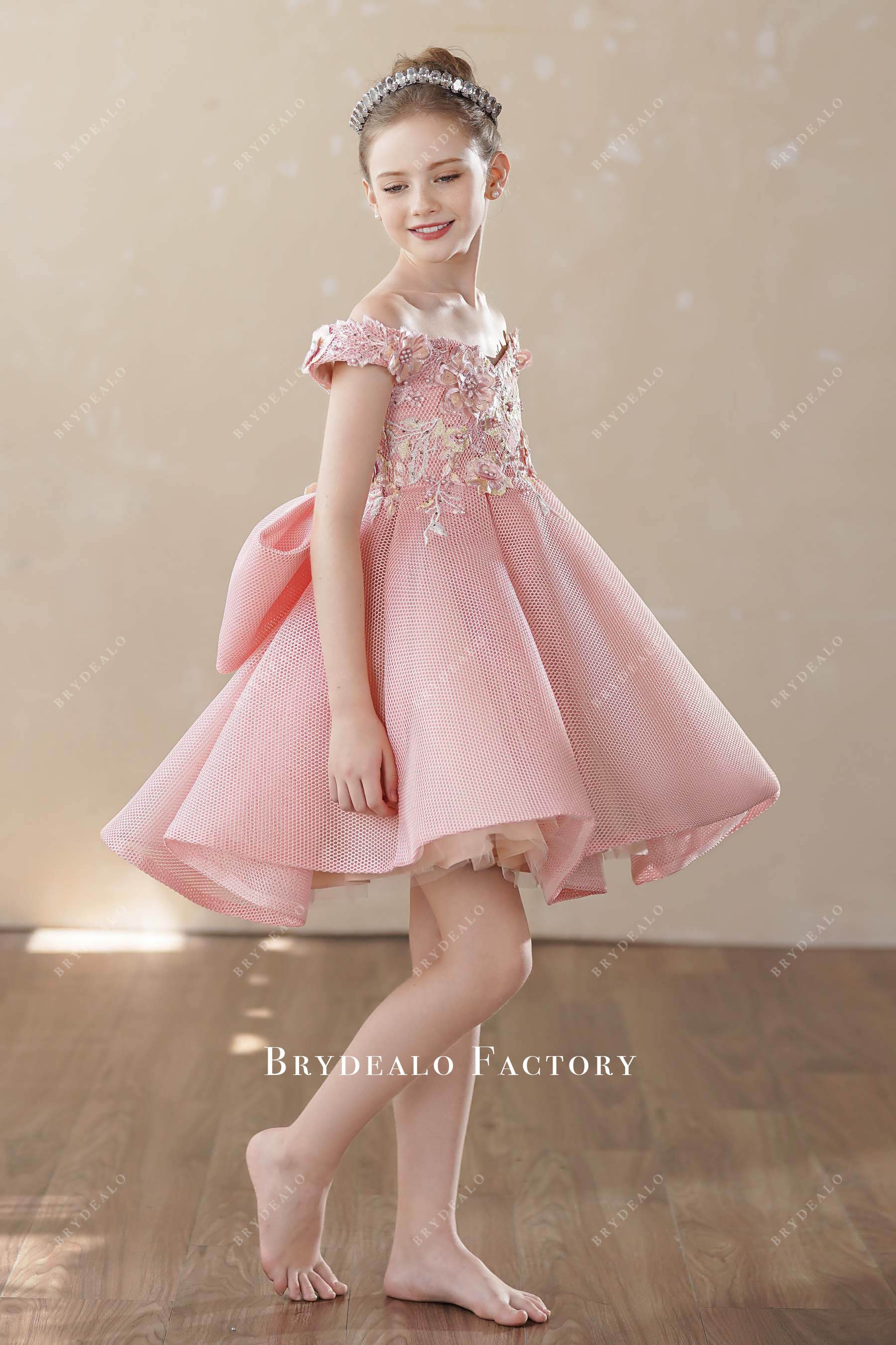 knee length flower girl dress