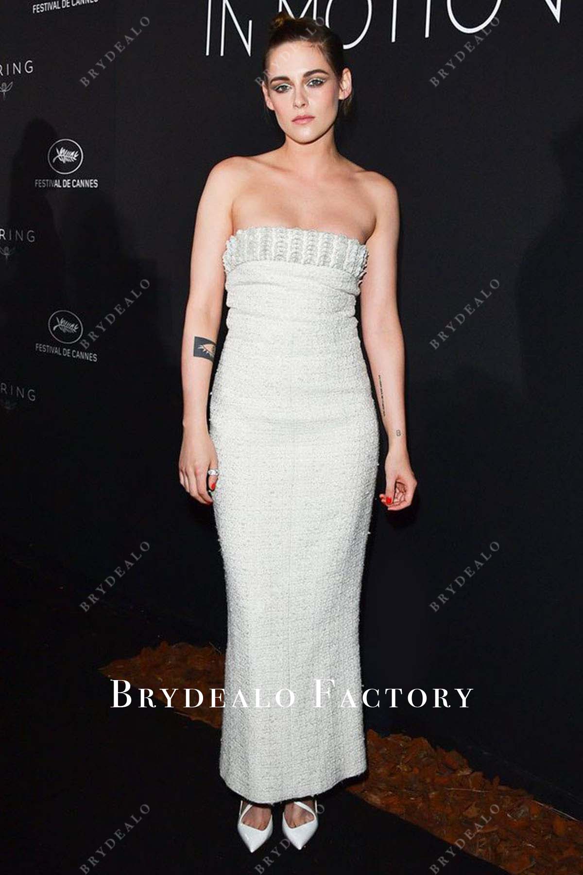 Kristen Stewart white strapless dress Cannes Film Festival 2018