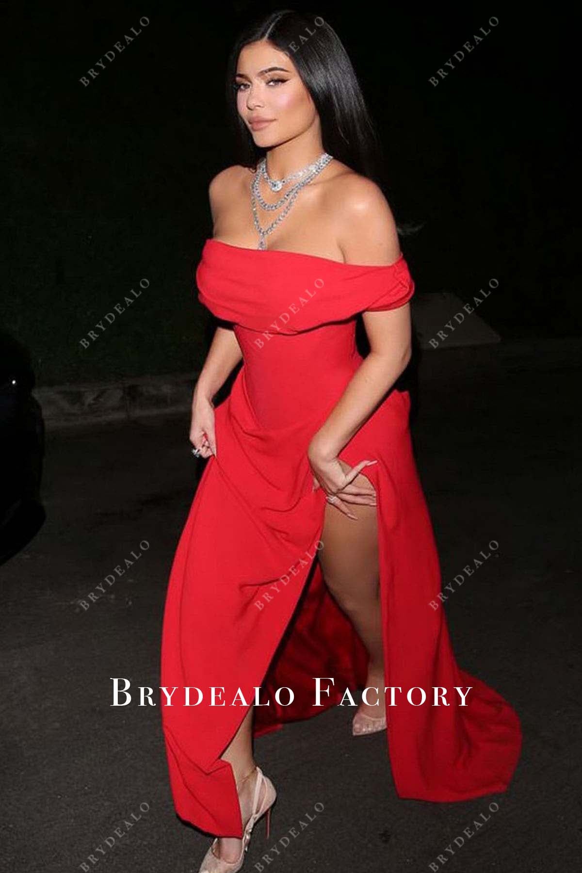 Kylie Jenner straight across dress oscars after party 2020