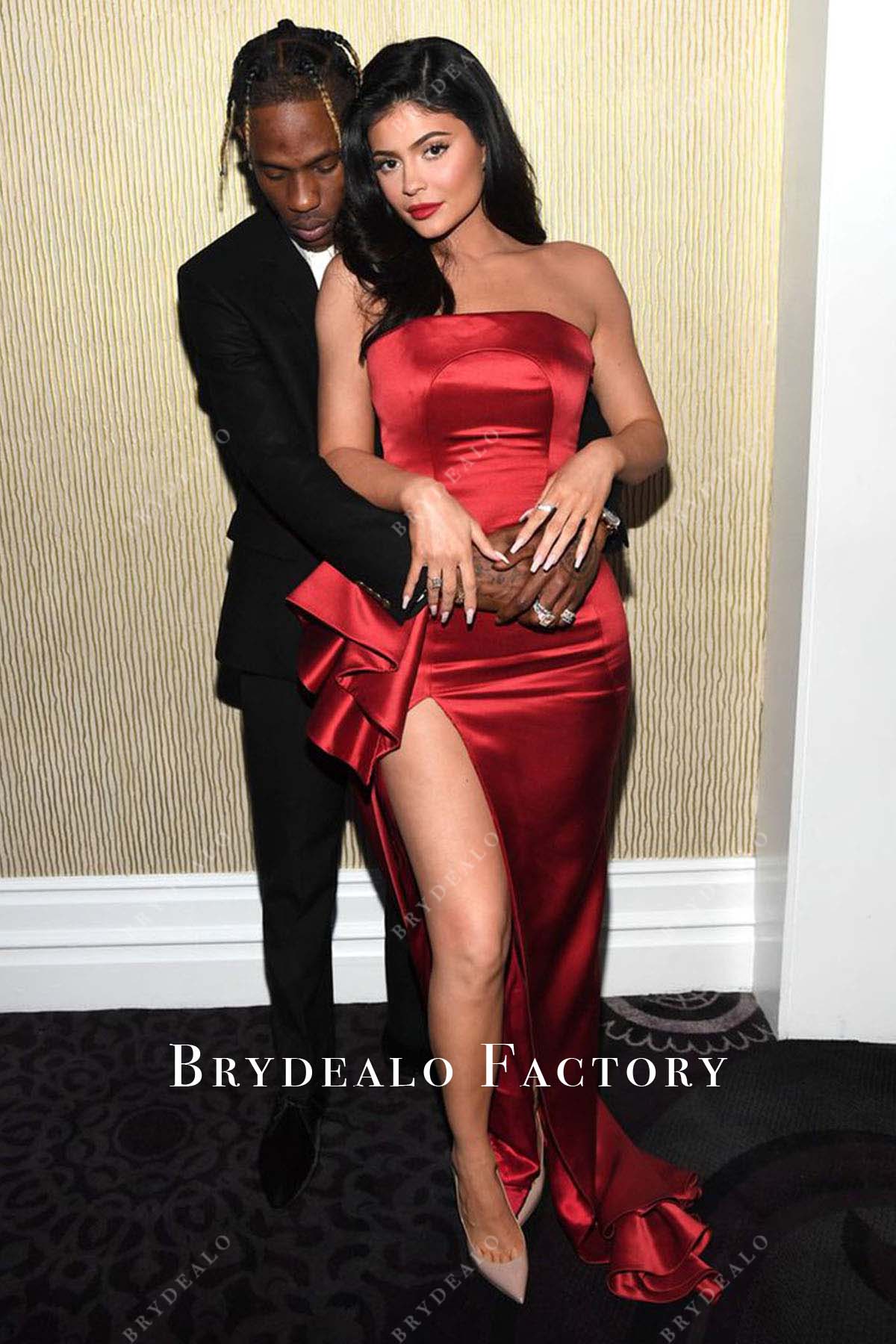 Kylie Jenner strapless dress Pre-GRAMMY Gala 2019