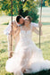 A-line Applique Sweetheart Neck Tulle Slit Dress Cabernet main image 1