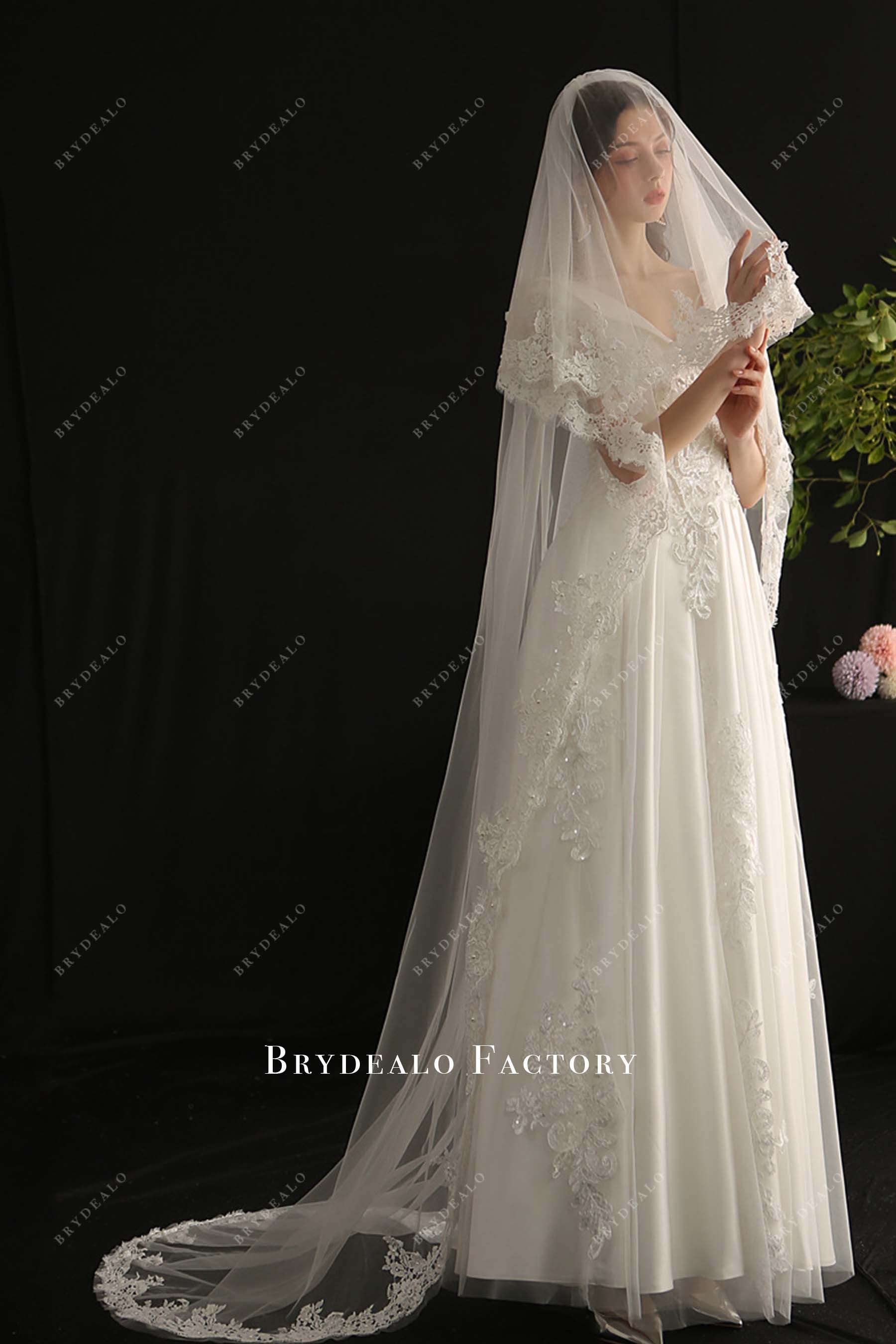 lace edge bridal veil