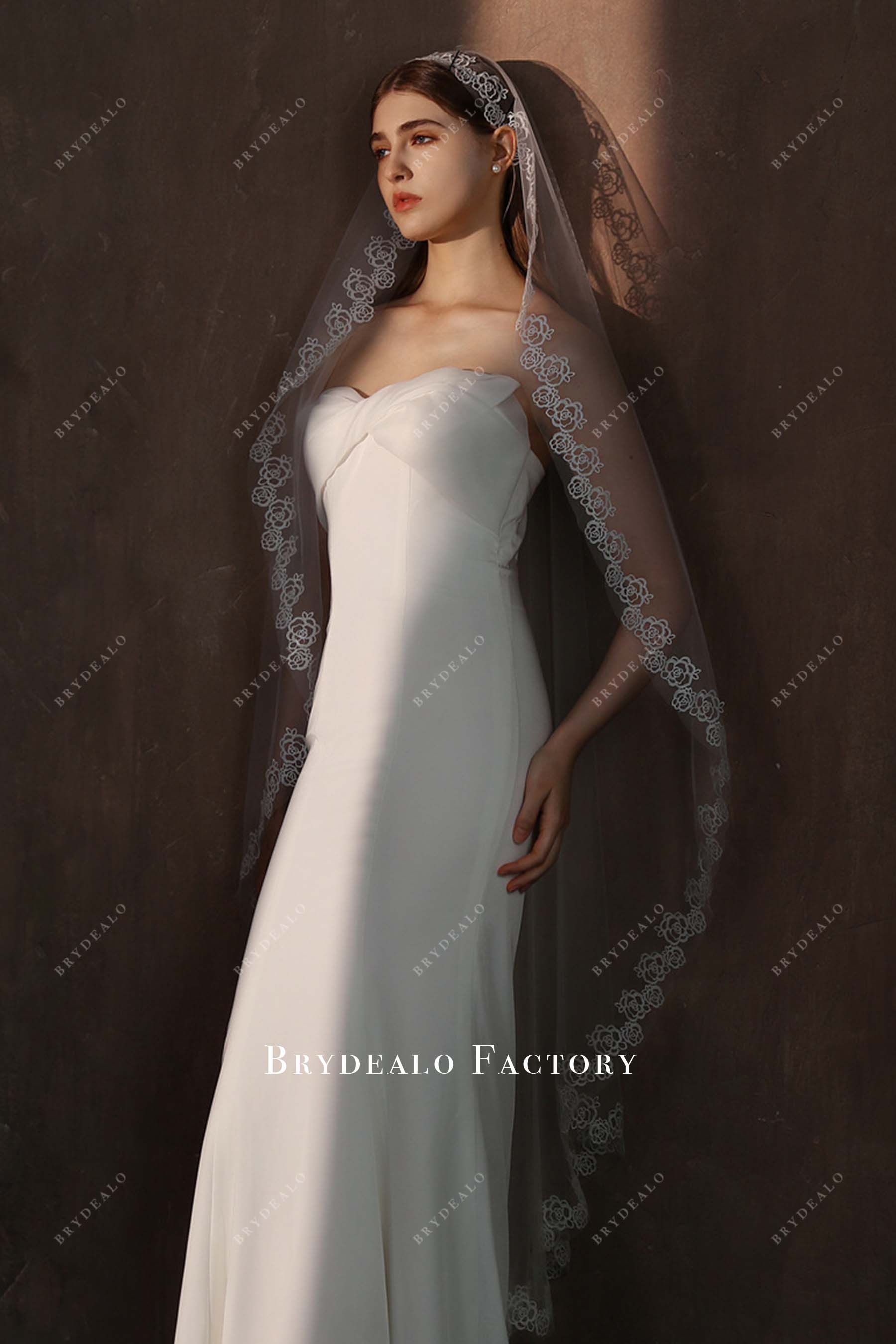 lace edge bridal veil