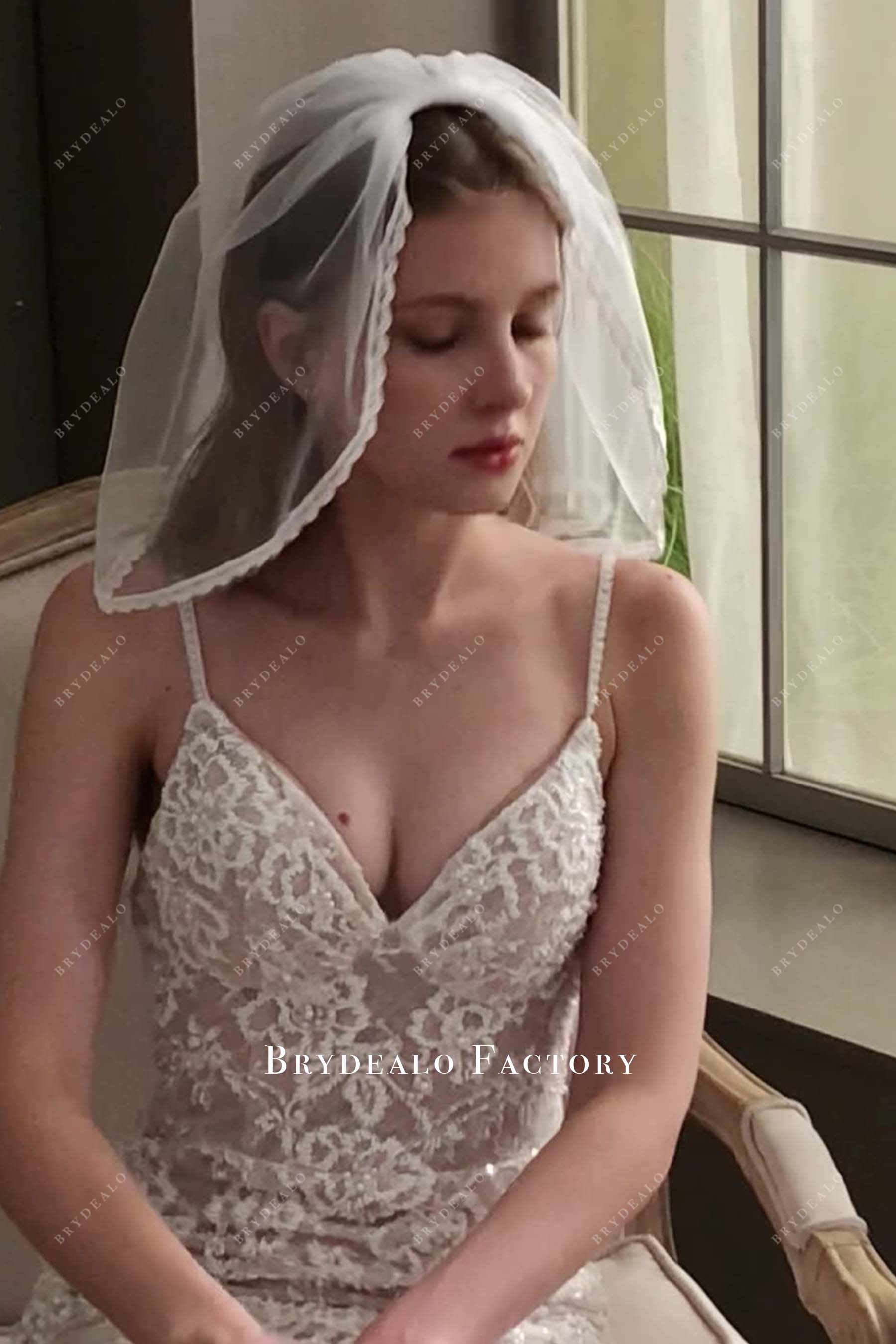 lace edge bridal veil