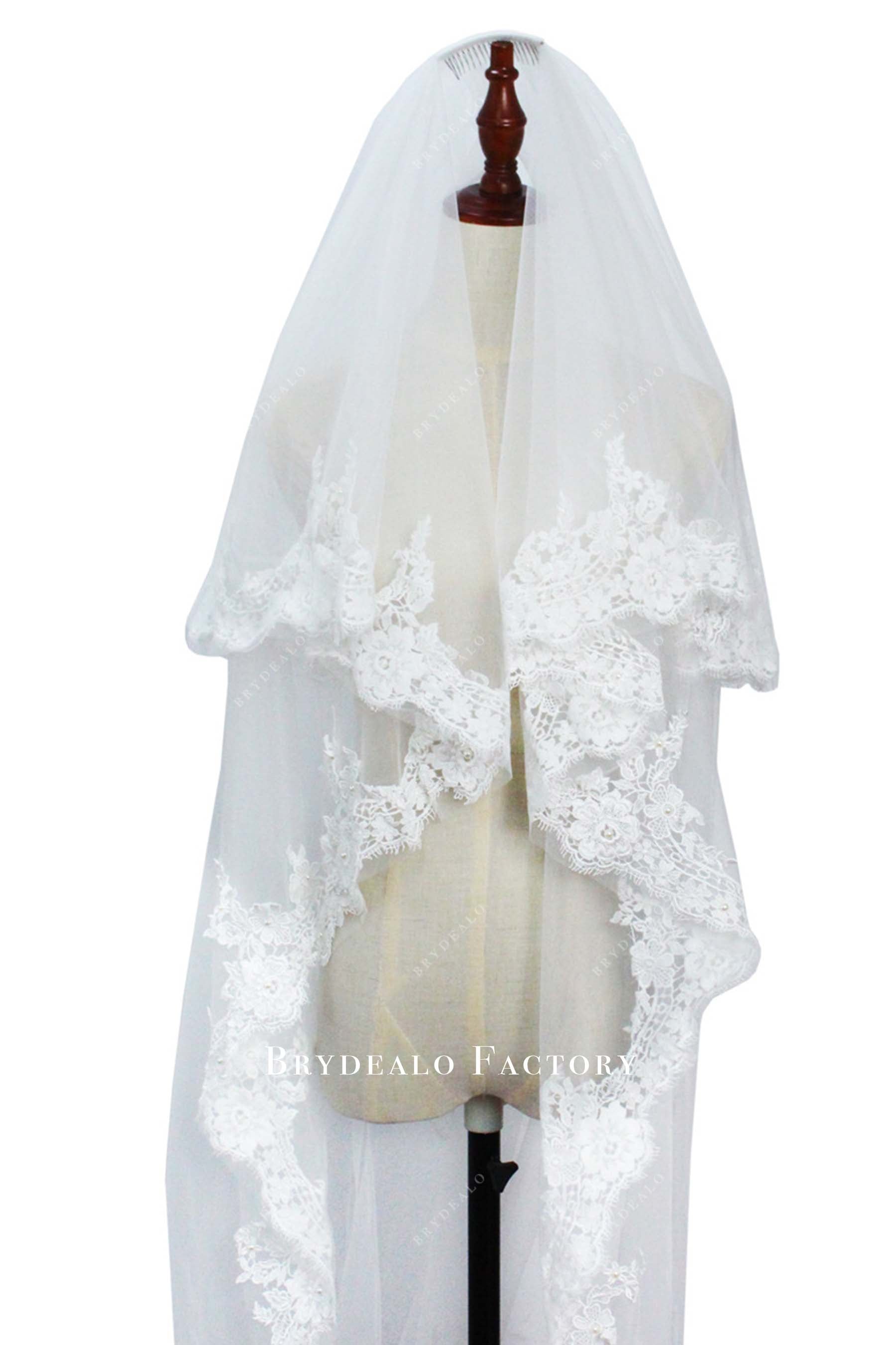 lace edge wedding veil