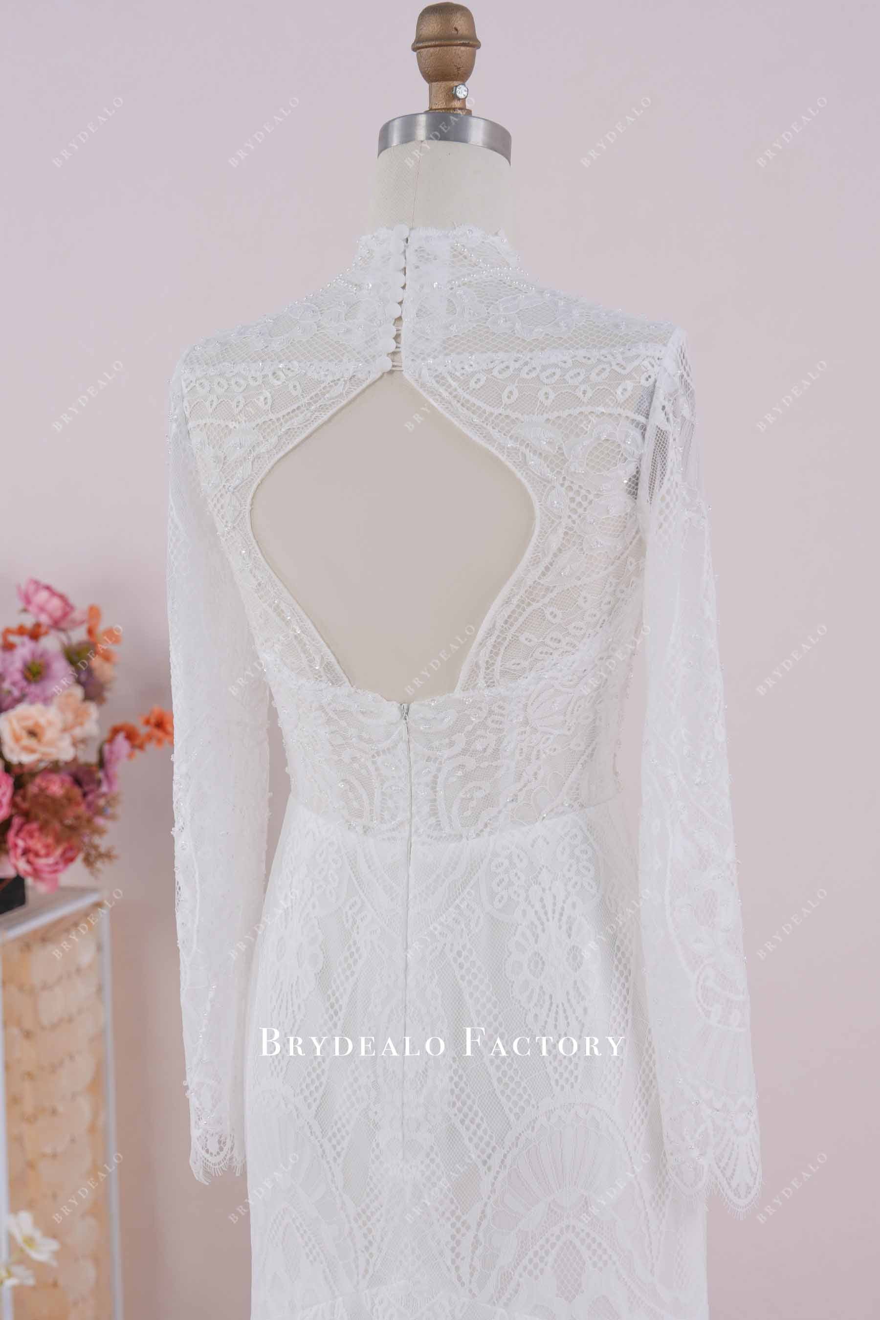 lace keyhole back wedding dress