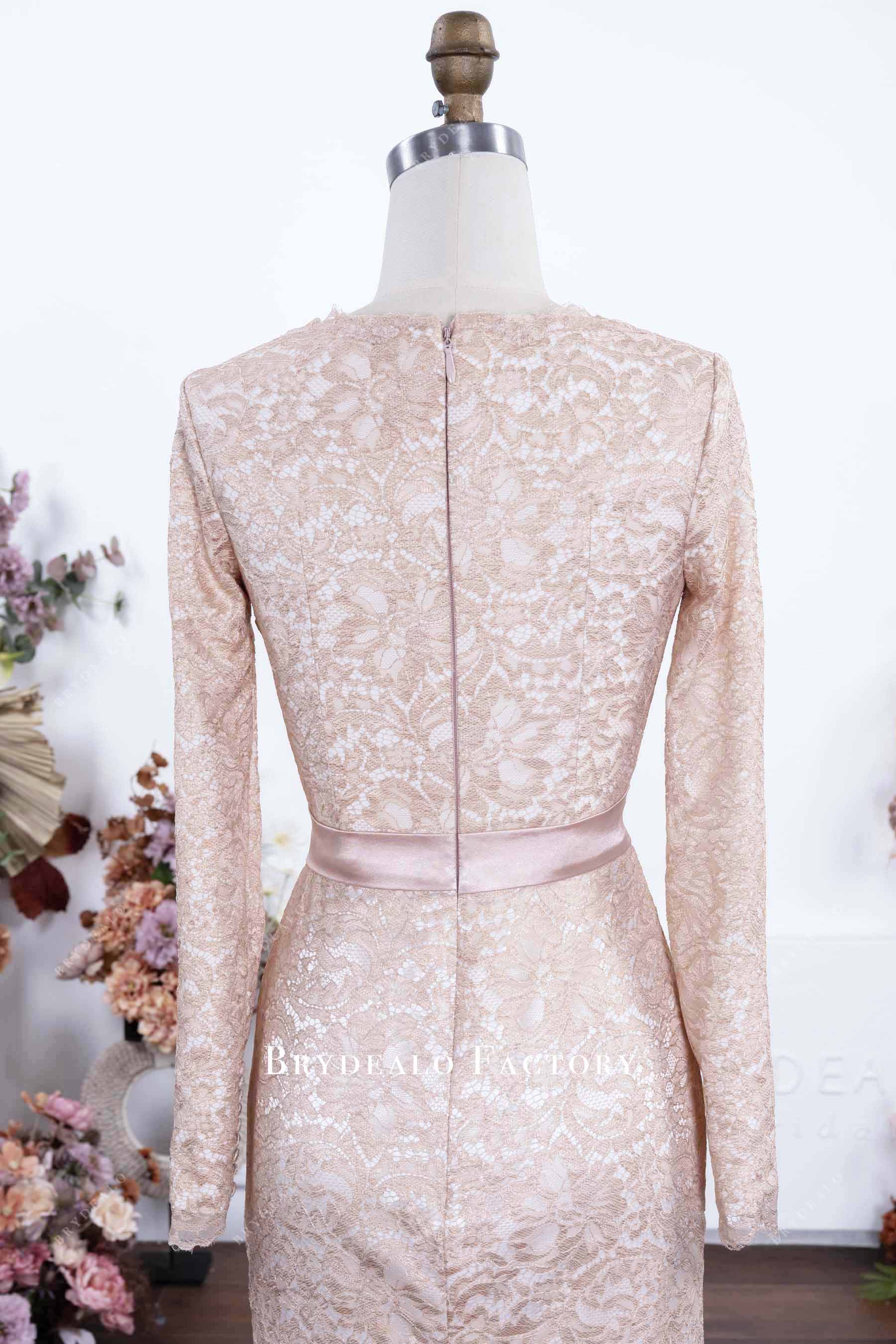 lace long sleeves bridesmaid dress