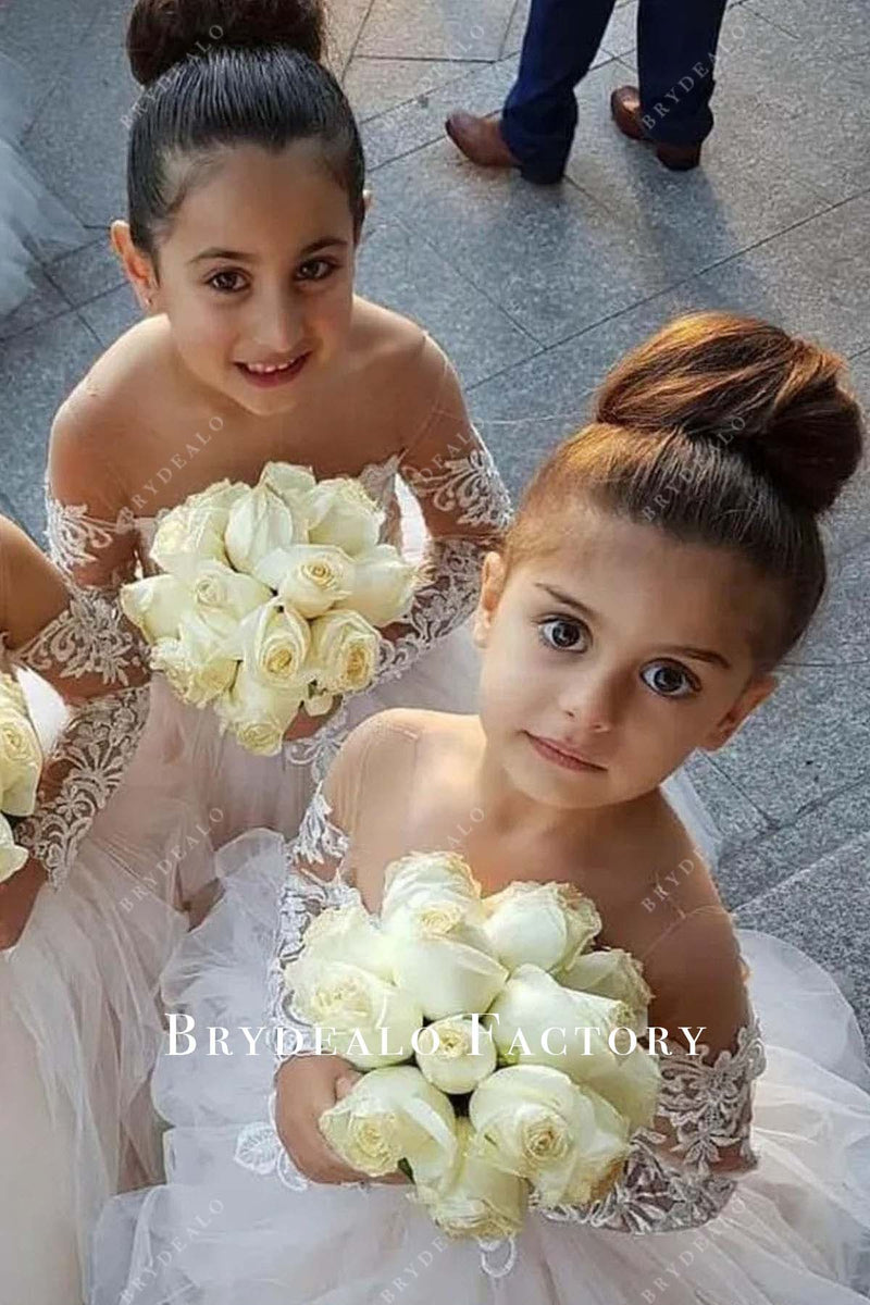 White Flower Girl Ball Gown GACH257 main image 0