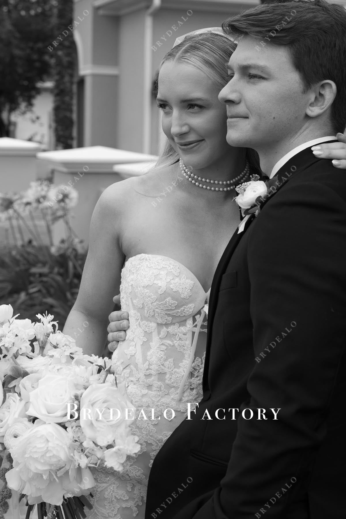 lace sweetheart corset wedding dress