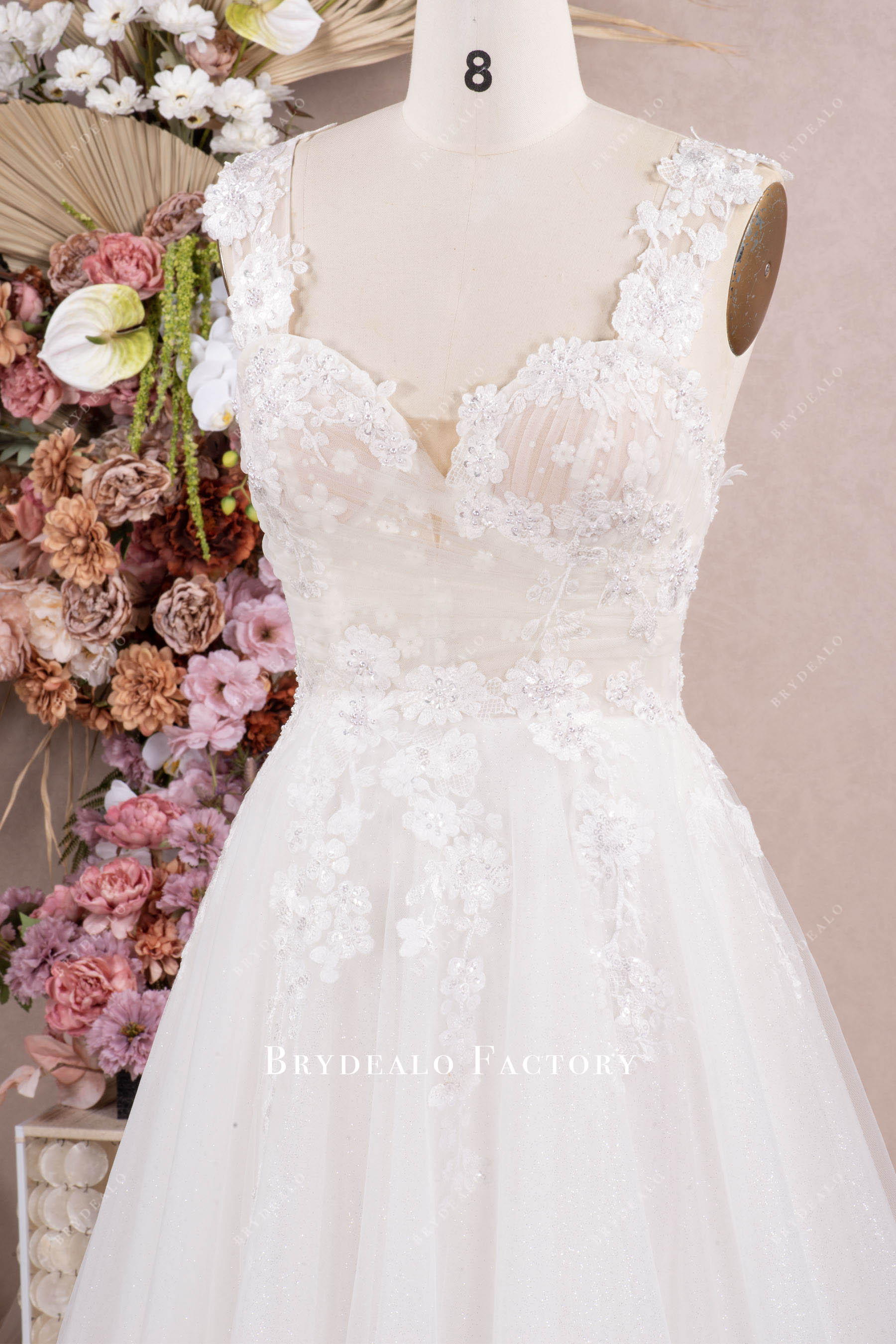 lace tulle wedding dress