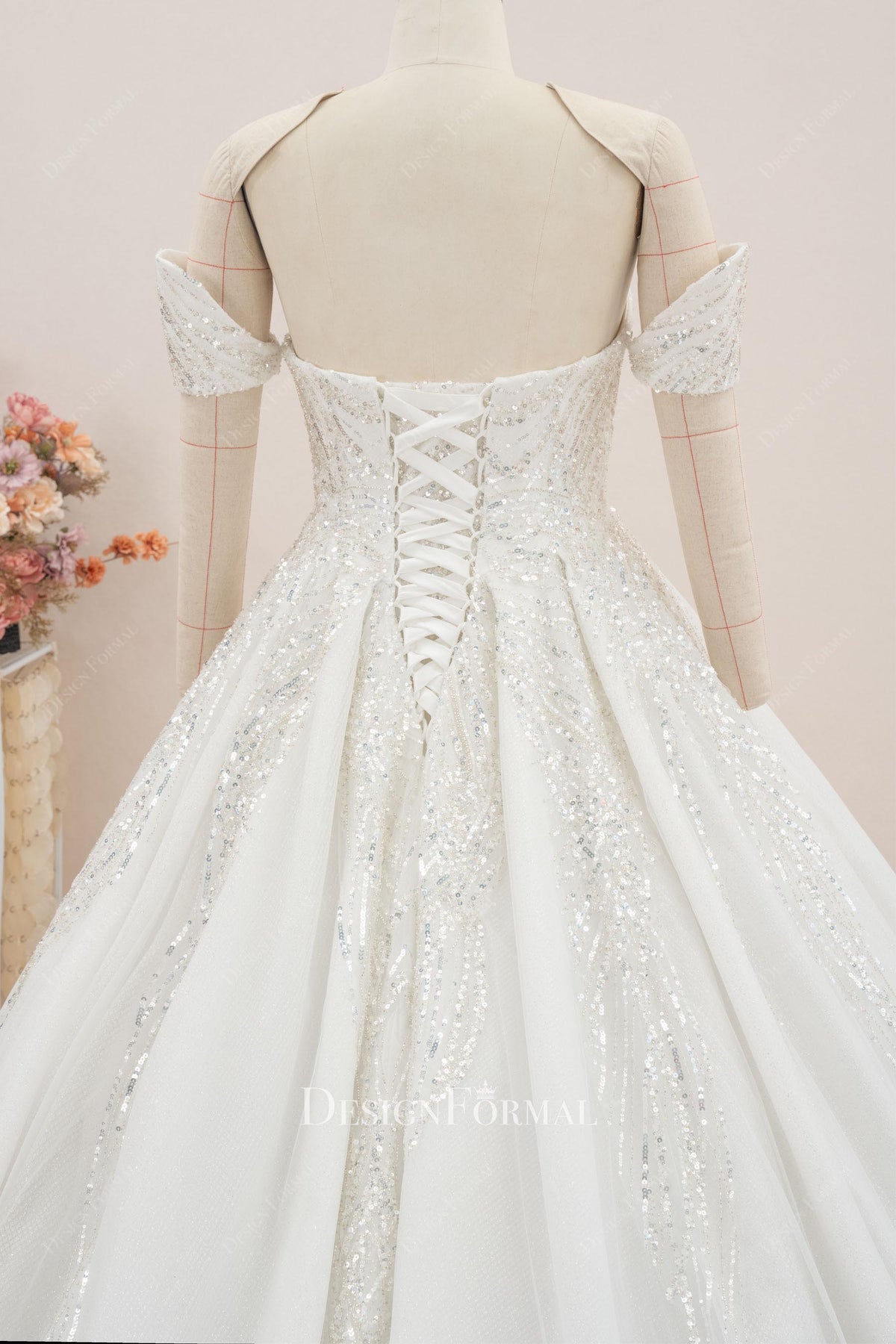 lace up back wedding ballgown