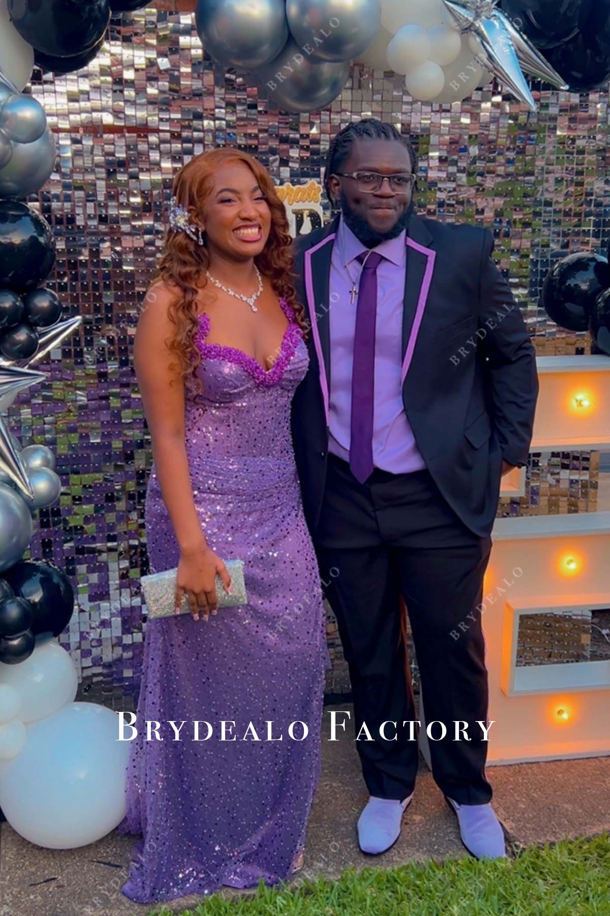 lavender strapless shimmer long prom dress