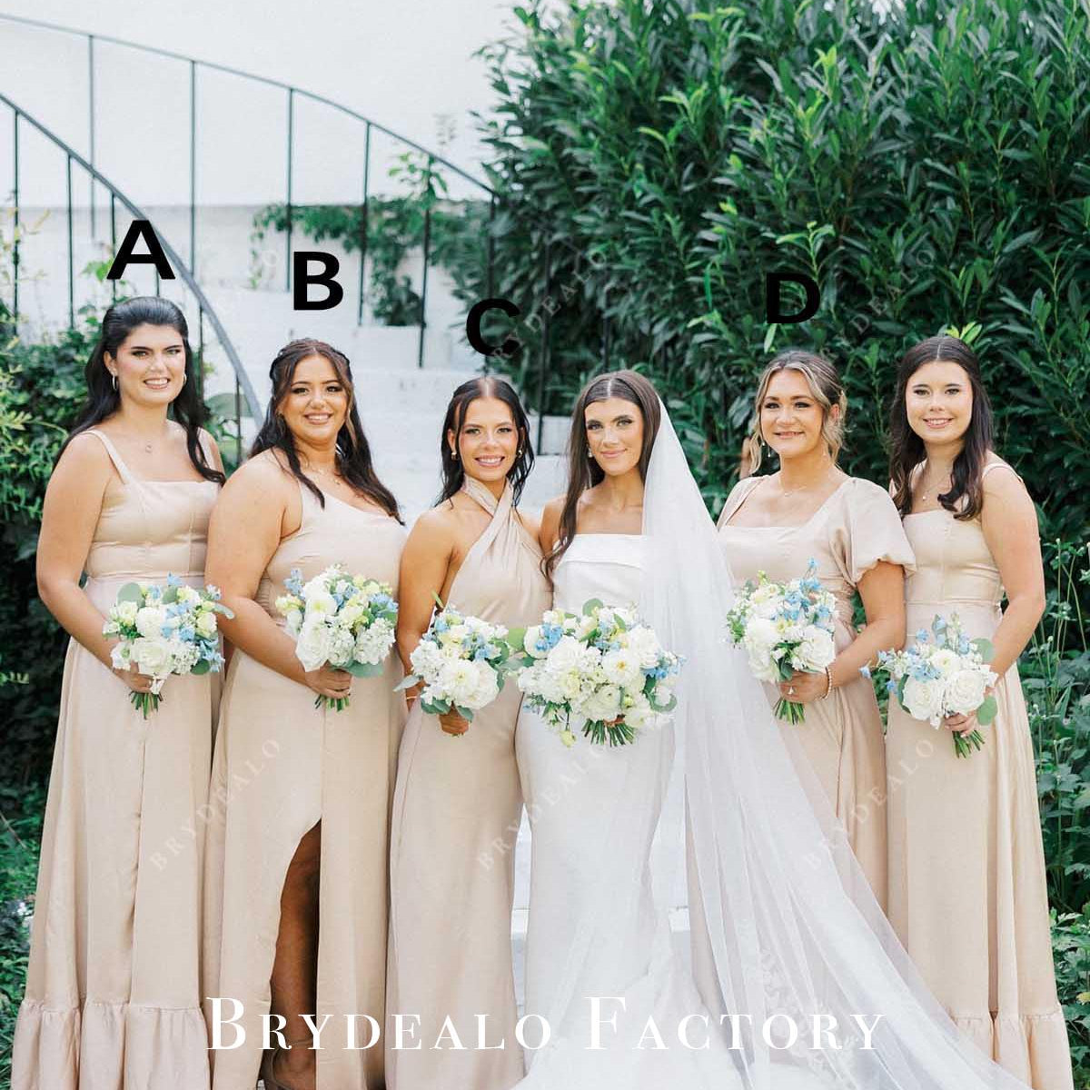 Light Champagne Mismatched Bridesmaid Dresses, Dress C Light Champagne Mismatched Bridesmaid Dresses, Dress C