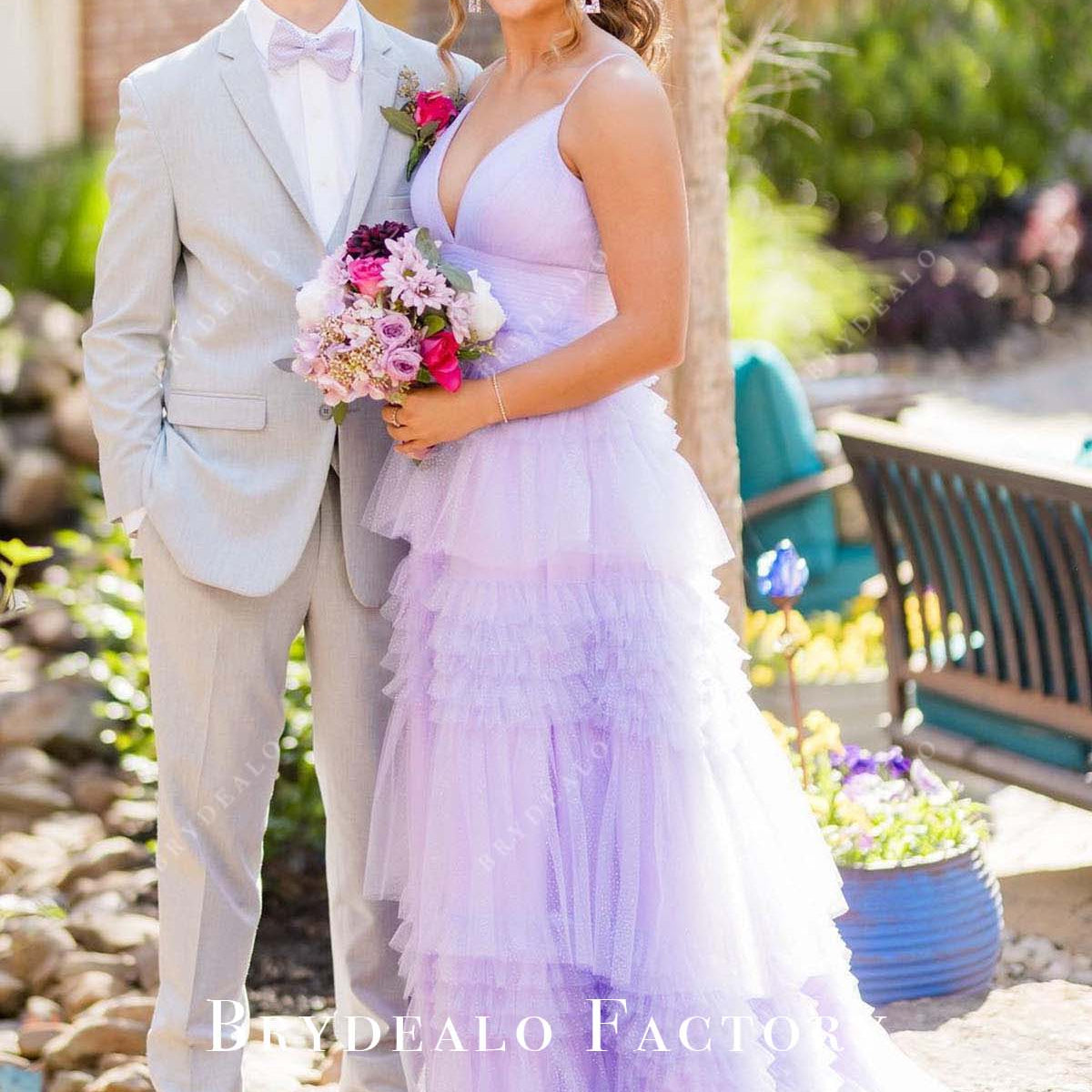 purple tiered homecoming dress Homecoming Dress