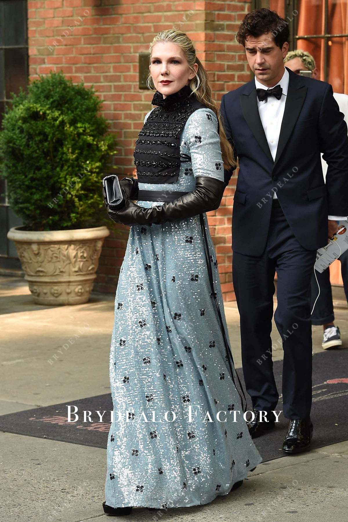 Lily Rabe Black Blue Celebrity Dress 2023 Tony Awards