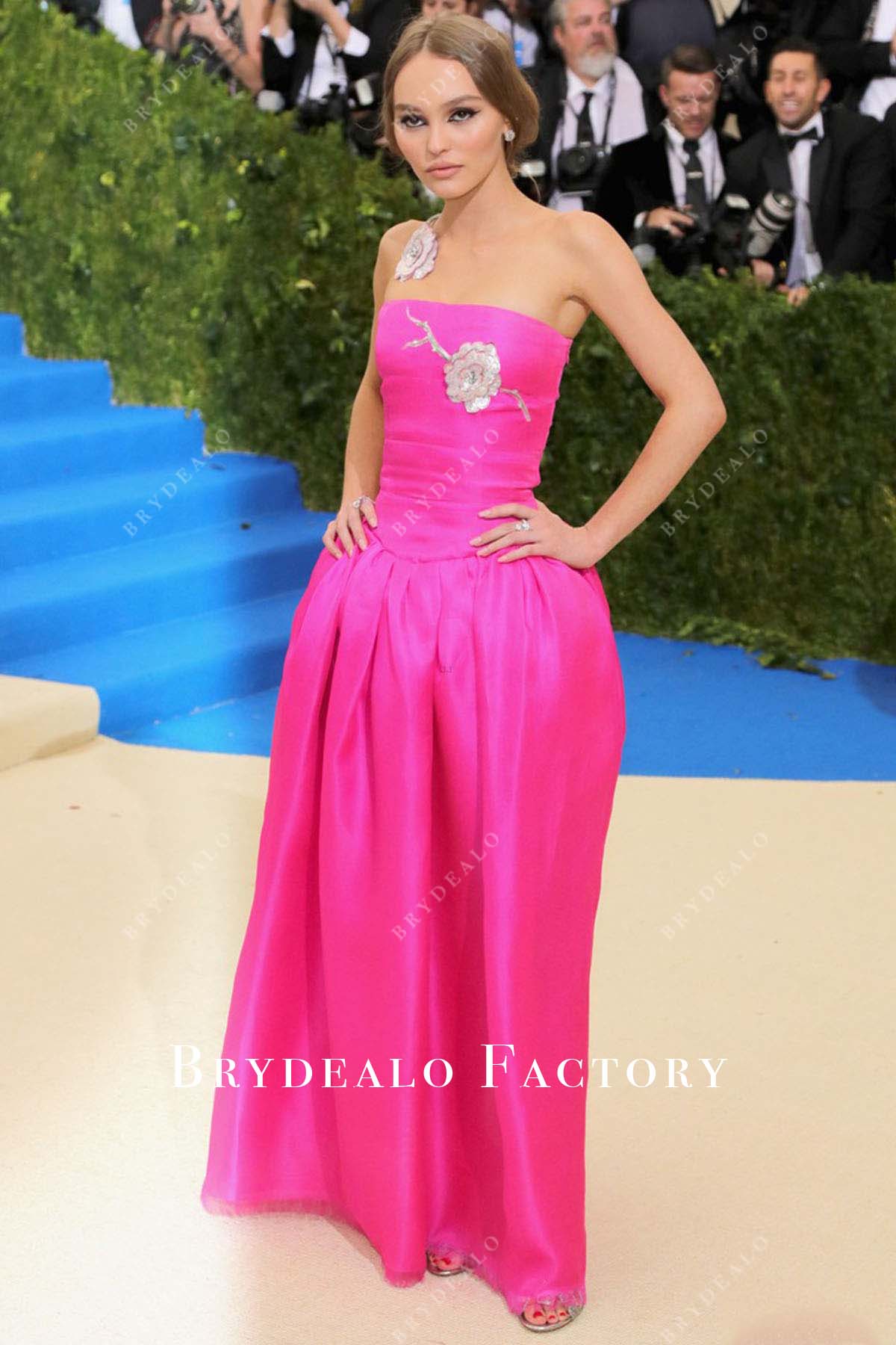 Lily Rose Depp fuchsia dress 2017 Met Gala