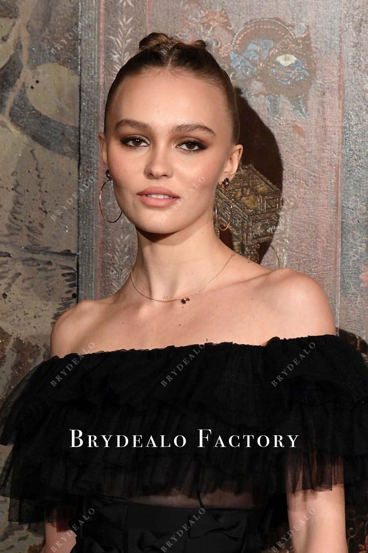 Lily-Rose Depp ruffled dress Chanel Metiers d'Art show 2020