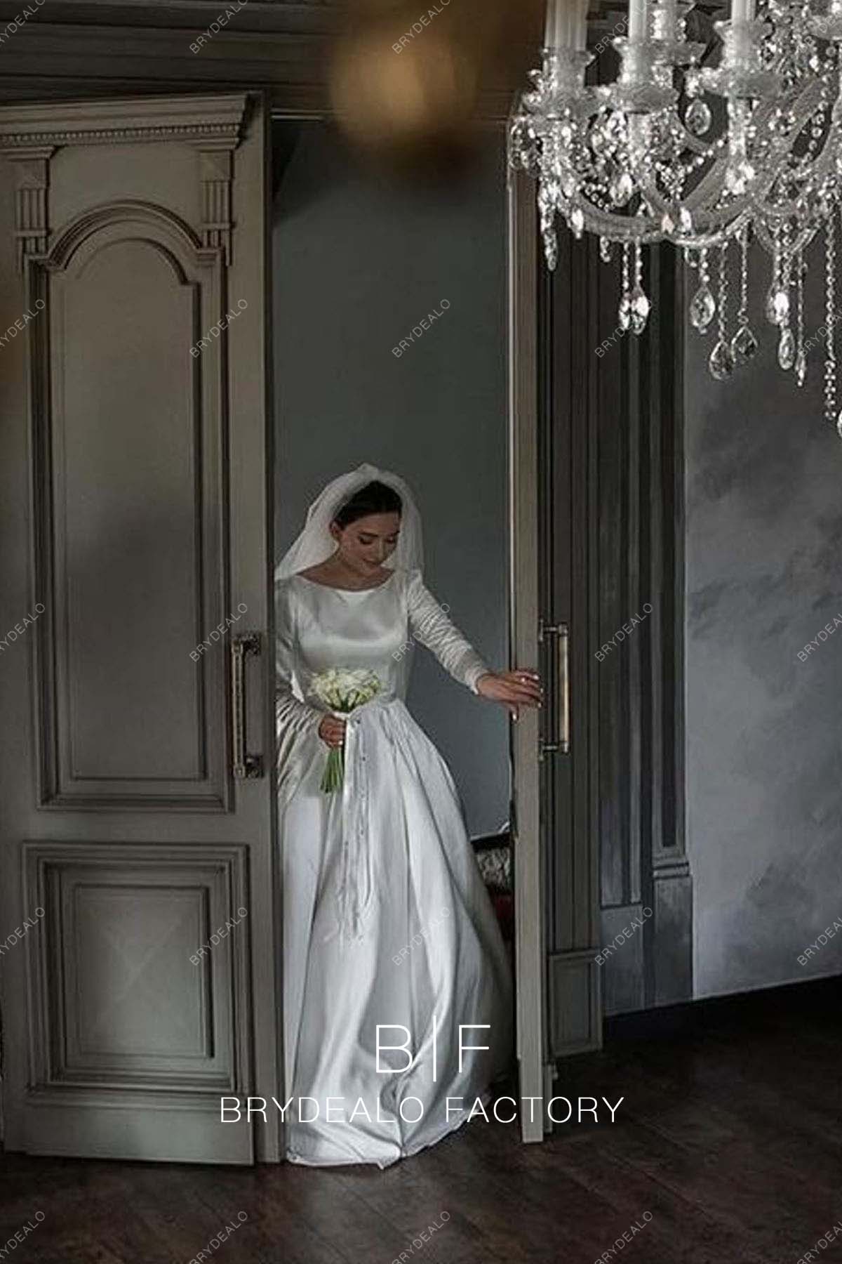 Custom Modest Ball Gown Wedding Dress