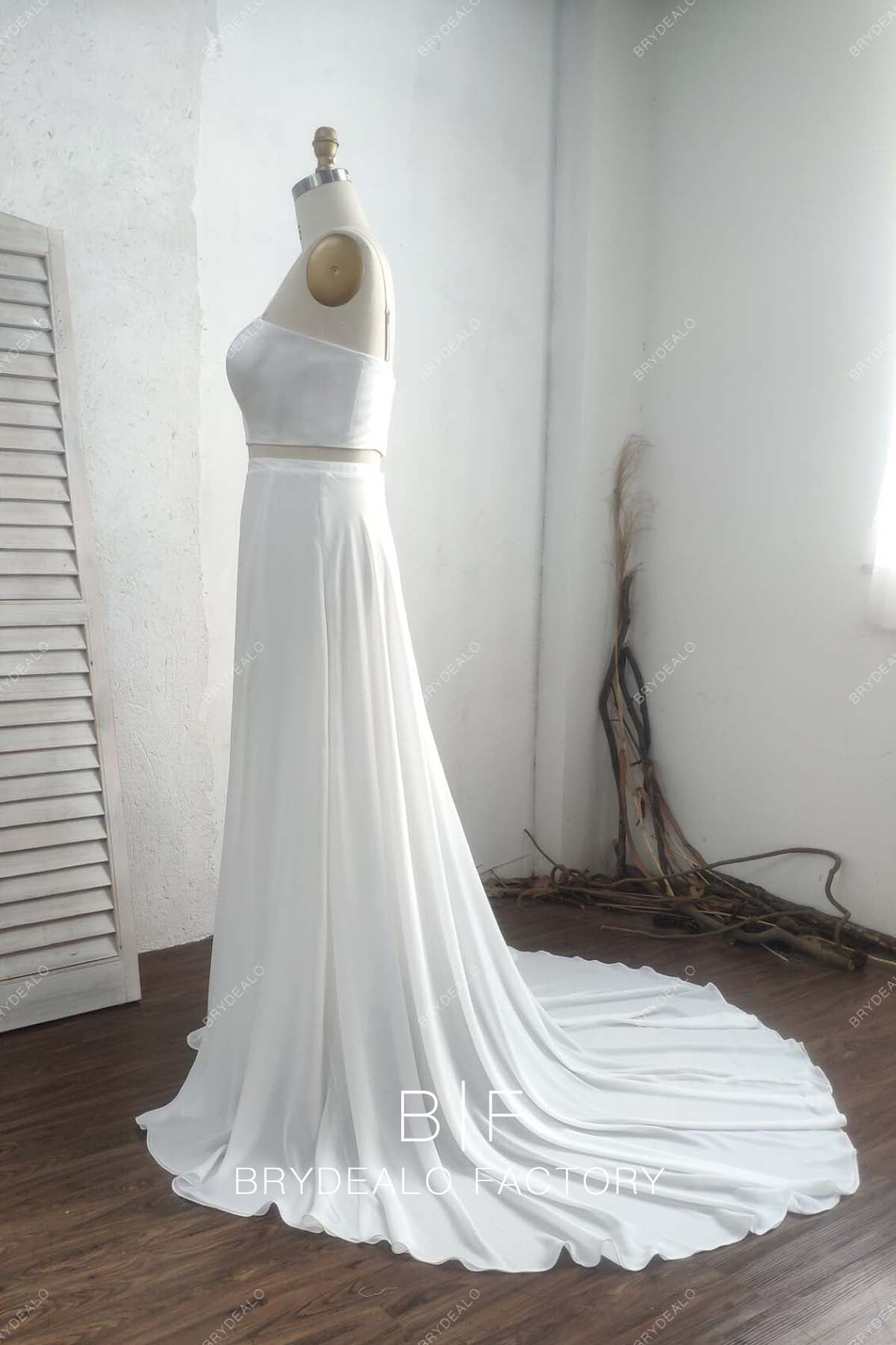 Two-piece Boho Sleeveless Beach Bridal Dress