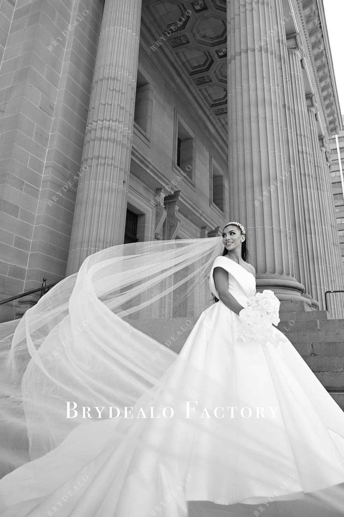 long train wedding ballgown