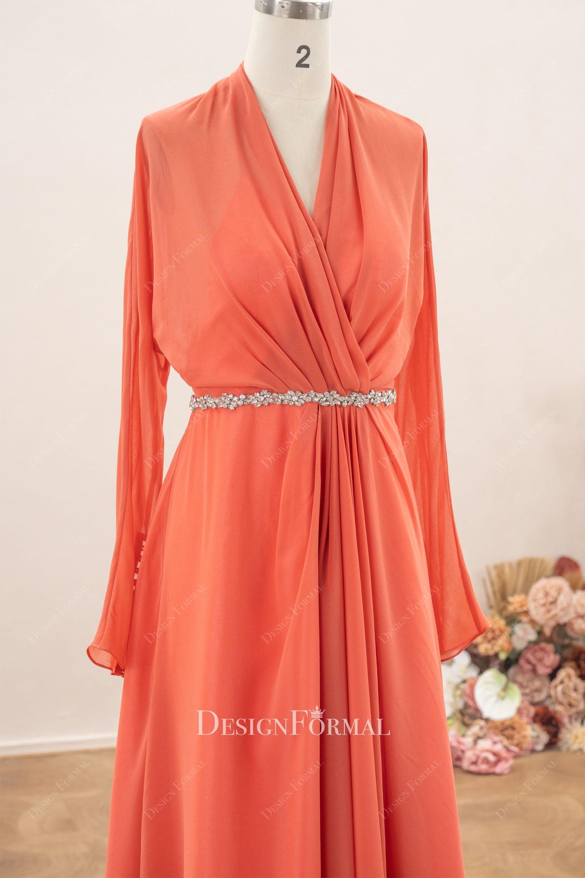 loose wrap mother of groom dress