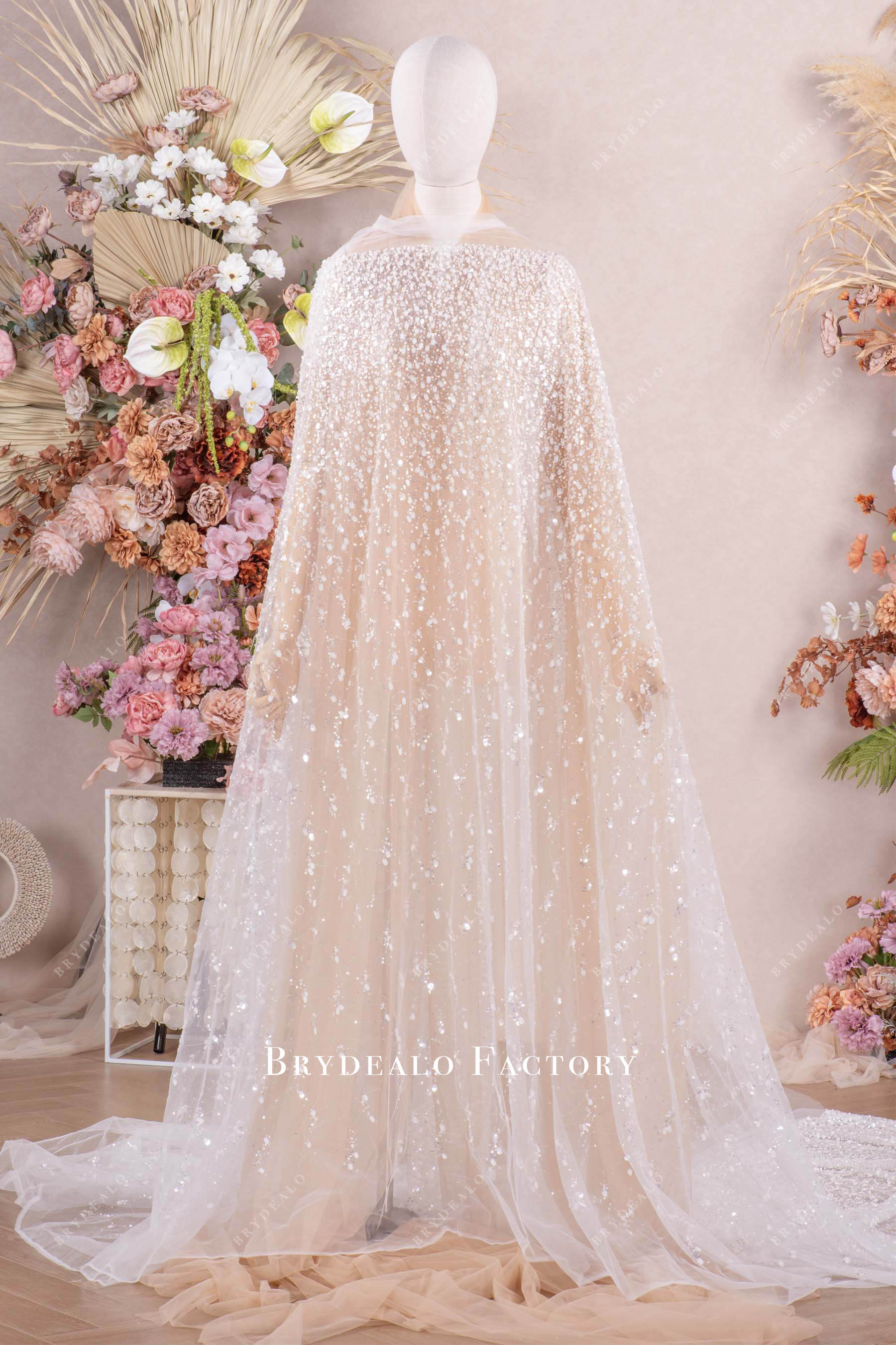 luxury ombre beading tulle