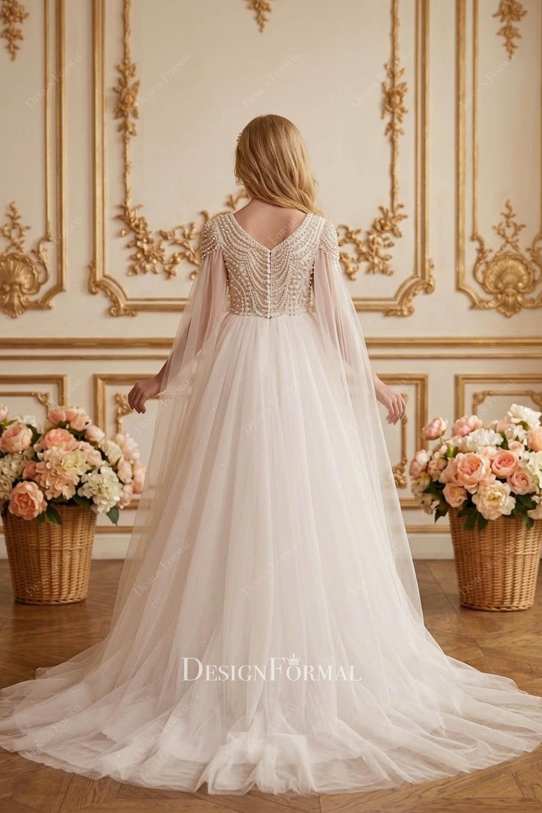 luxury pearl a line first communion dress