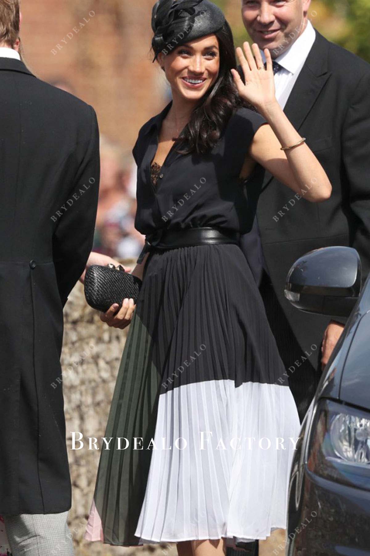 Meghan Markle Chiffon 2018 Wedding Guest Dress