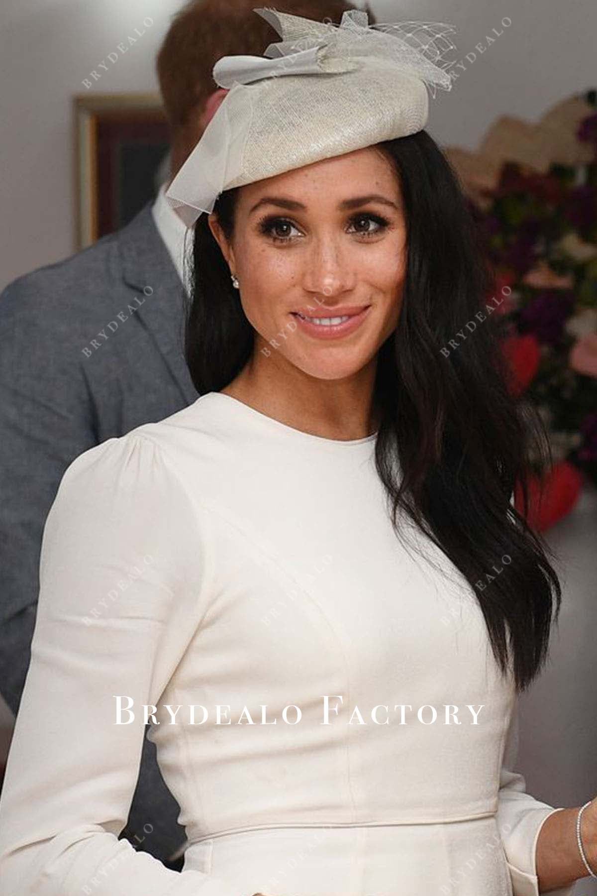 Meghan Markle midi dress Suva’s Nausori Airport 2018