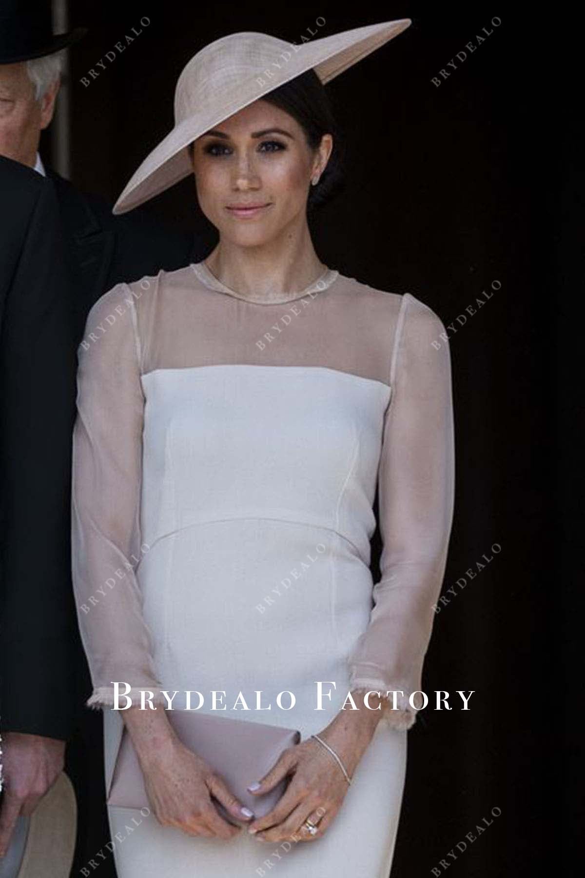 Meghan Markle sheer long sleeve Prince Charles' birthday Bash 2018 dress